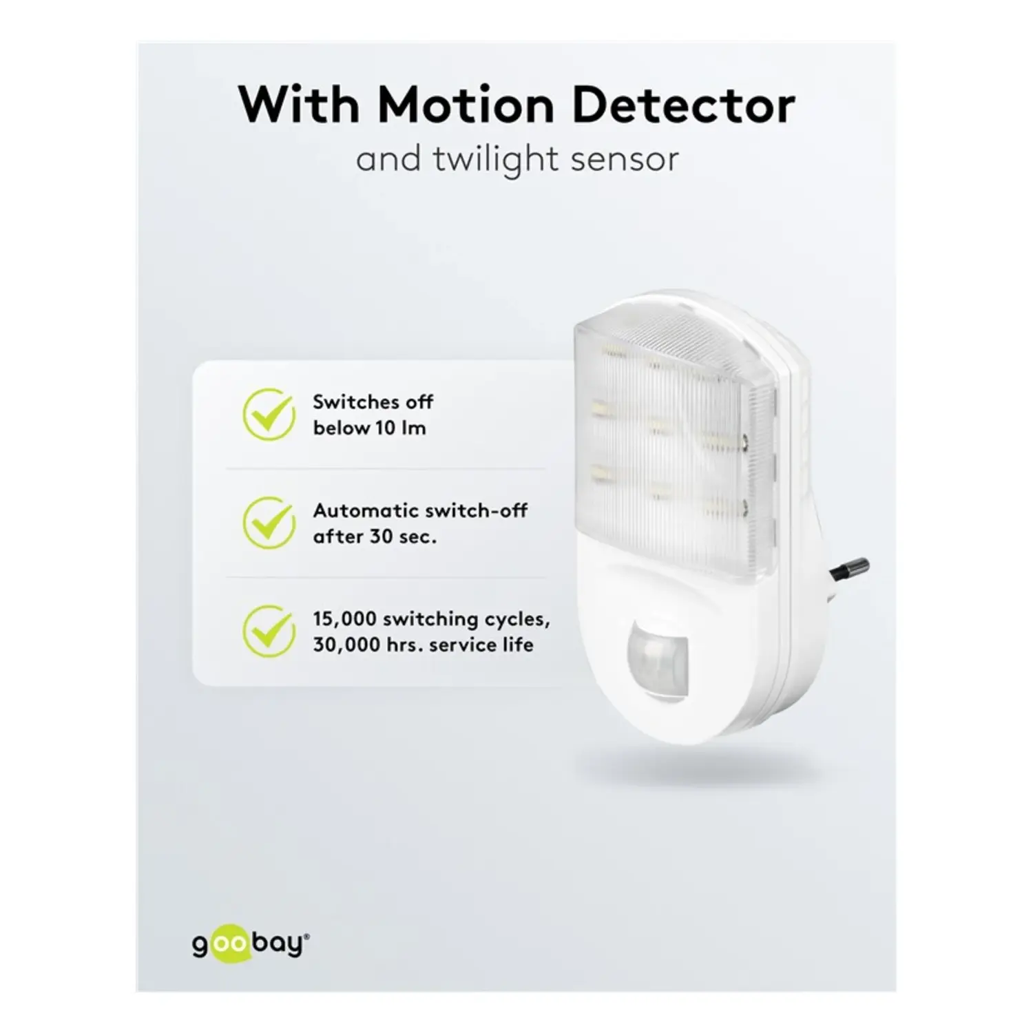 immagine Lampada LED Notturna Goobay con Sensore Movimento PIR 6500K Bianco Freddo