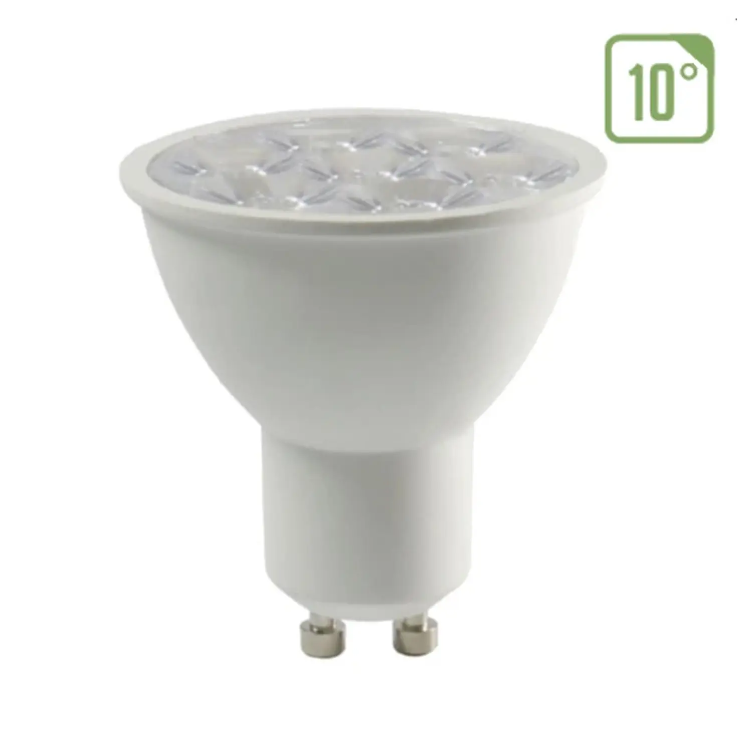 immagine del prodotto lampadina led chip samsung lampada faretto 10° angolo stretto gu10 6 watt bianco caldo