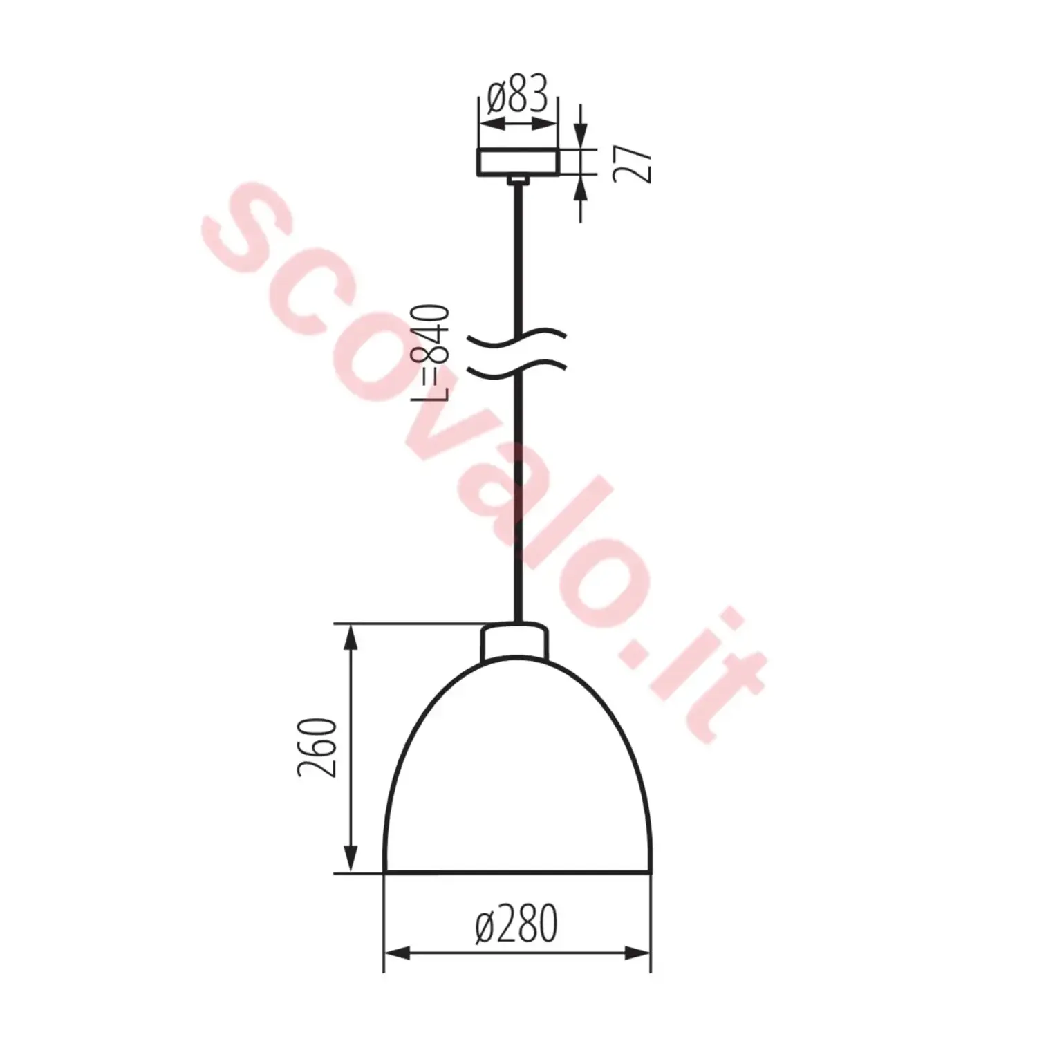 immagine lampadario lampada a sospensione ogiva calcestruzzo e27 grigio