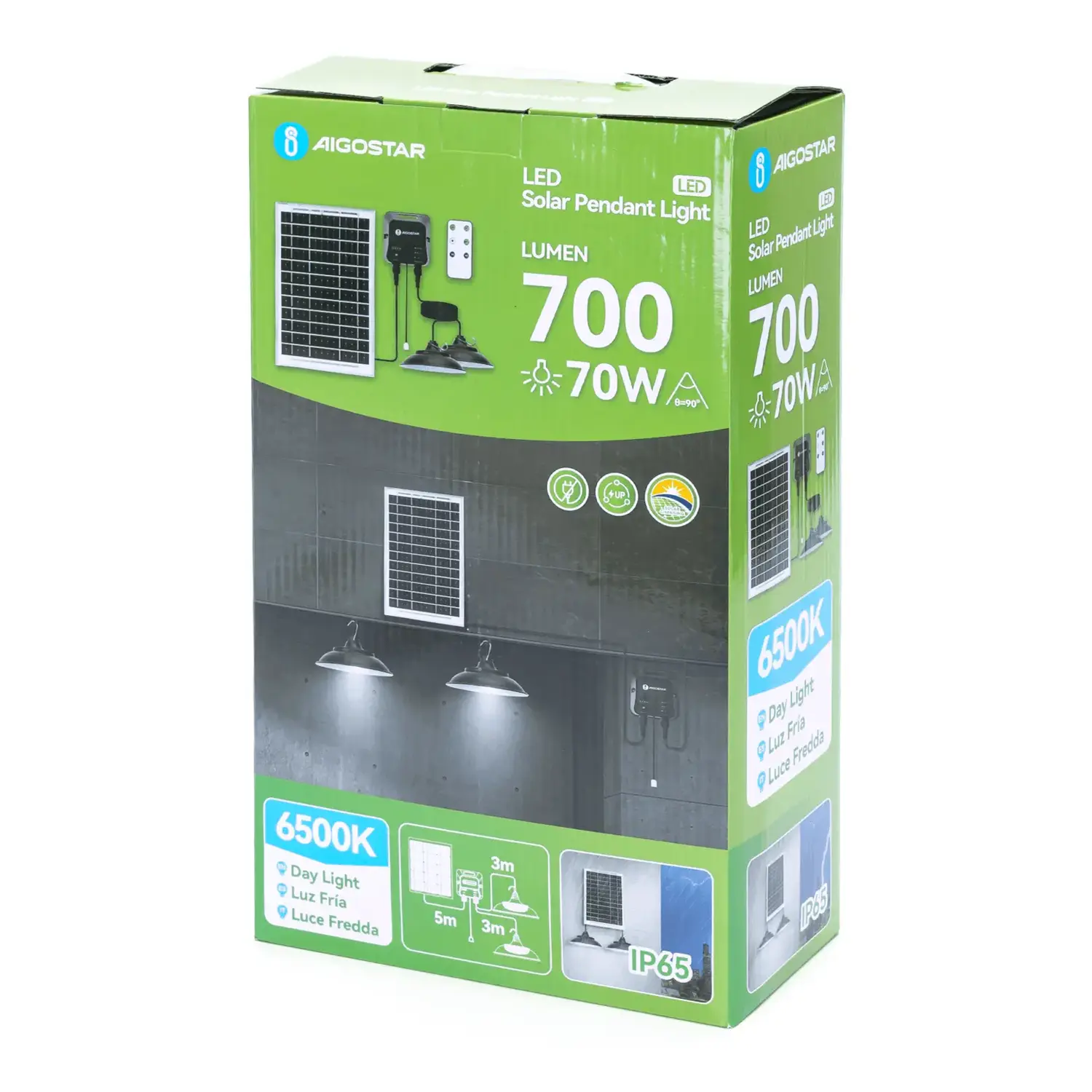 immagine Lampadario solare con accumulatore fotovoltaico 35W*2  6500K