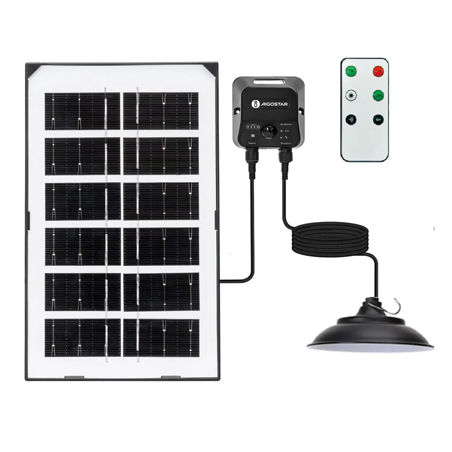 immagine del prodotto Lampadario solare con accumulatore fotovoltaico 35W 6500K con sensore