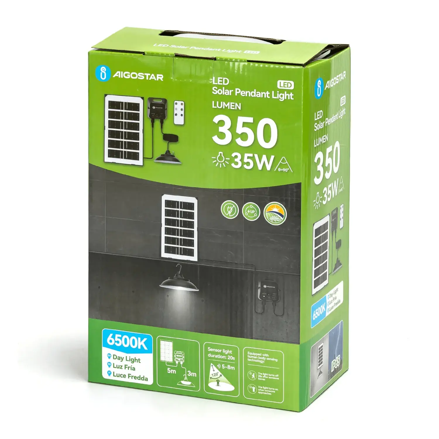 immagine Lampadario solare con accumulatore fotovoltaico 35W 6500K con sensore