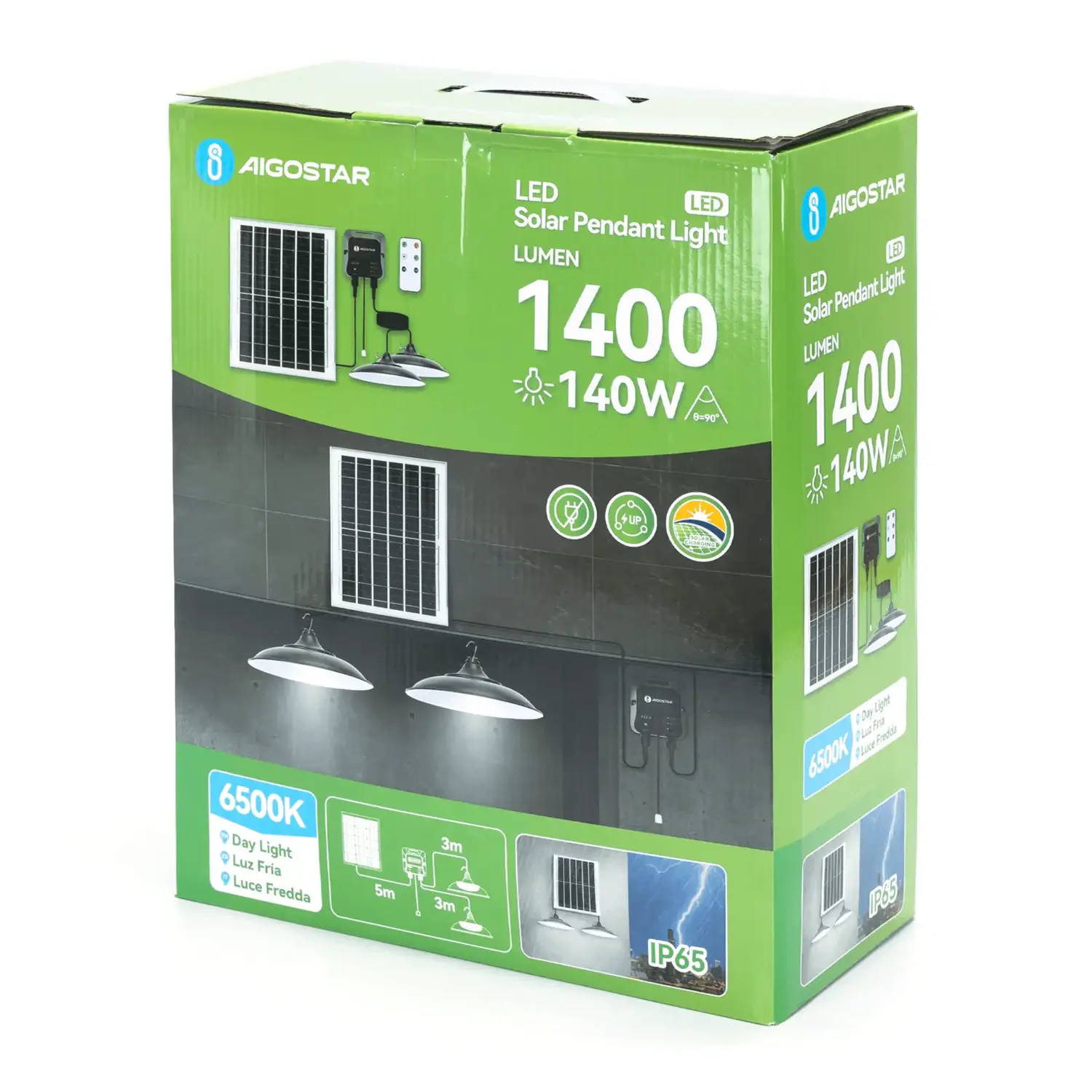 immagine Lampadario solare con accumulatore fotovoltaico 70W*2  6500K