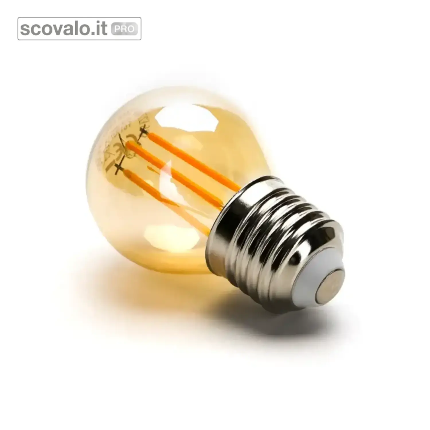 immagine del prodotto Lampadina LED G45 E27 4W 2200K Ambrata Filamento Vintage 400lm 360°