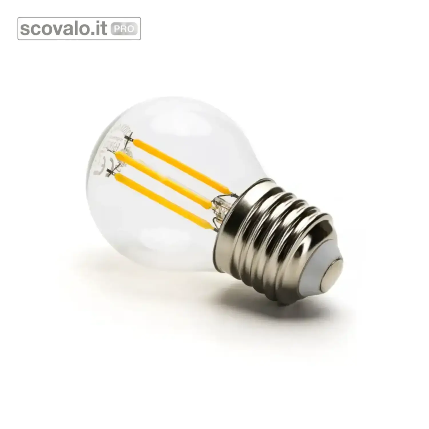 immagine del prodotto Lampadina LED G45 E27 4W 2700K Bianco Caldo Trasparente Filamento 470lm