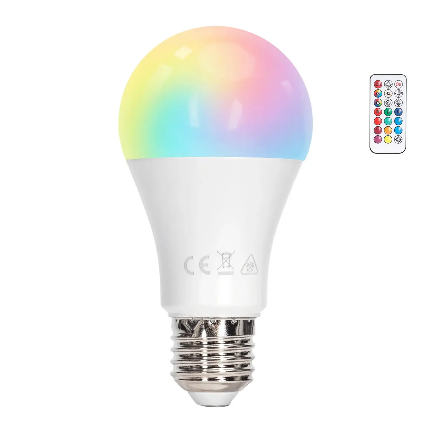 immagine del prodotto Lampadina a globo LED A60-E27-RGB+3000K telecomando 8 watt