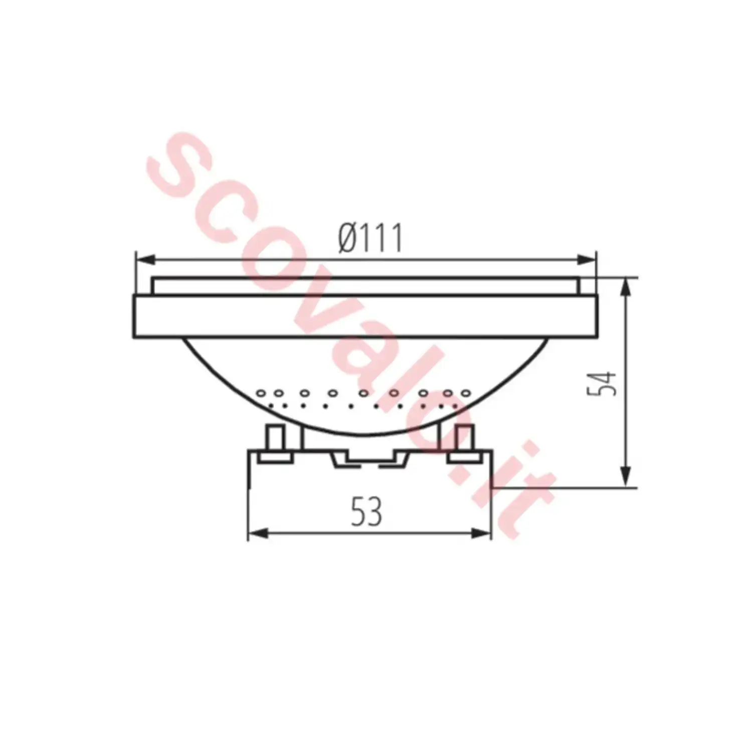 immagine lampadina led ar111 12volt dc g53 11 watt bianco freddo