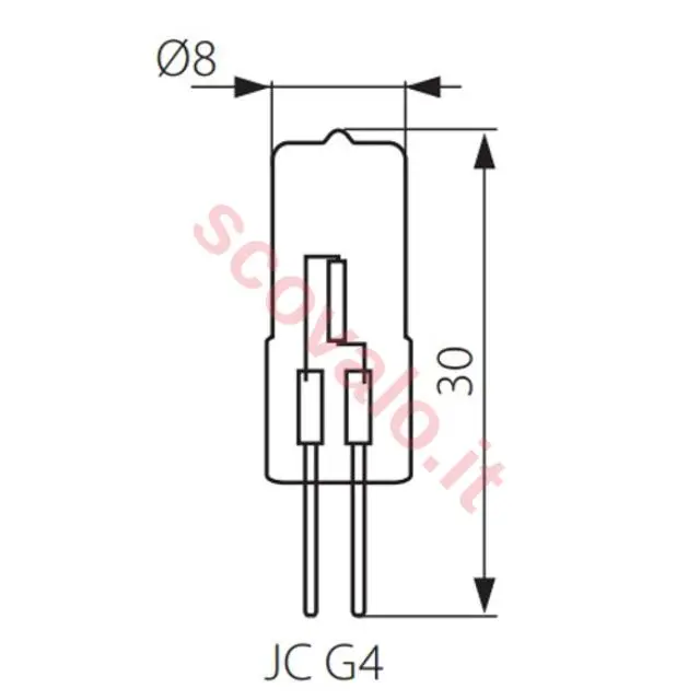 immagine lampadina alogena bispina faretti CE bianco caldo 600 lm 35 watt 2000 ore 12 volt kan 10726
