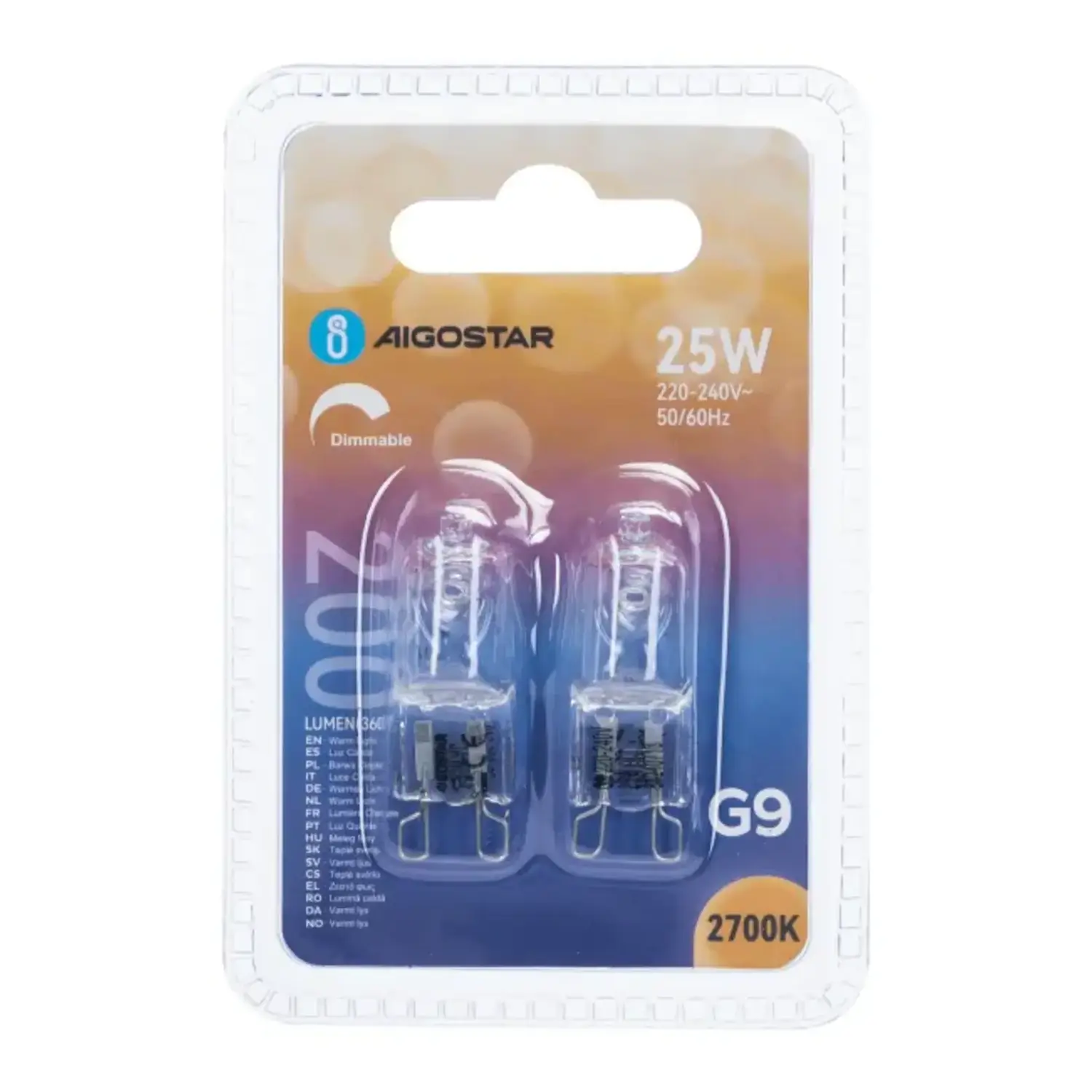 immagine lampadina alogena eco 230V g9 25 watt 2 pezzi