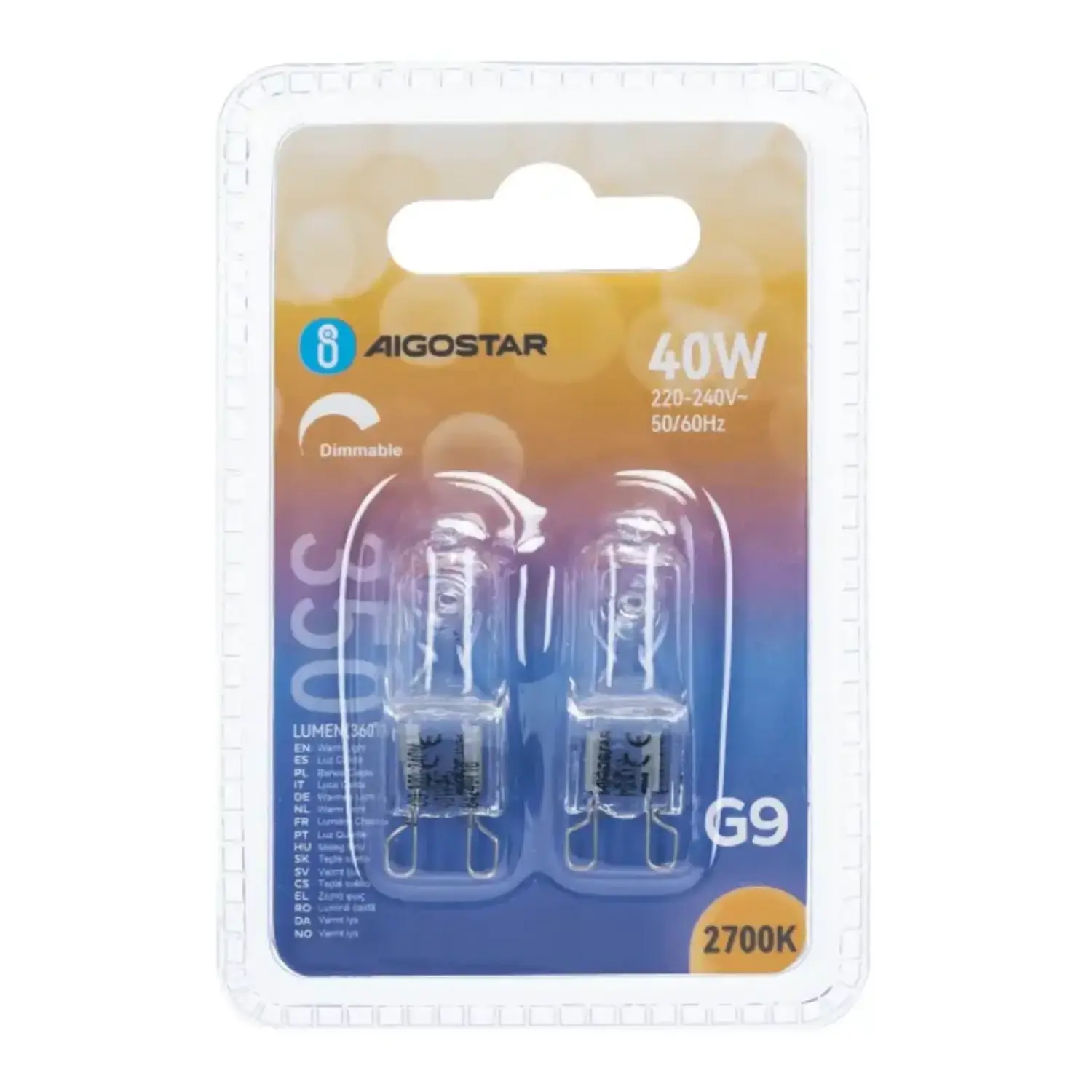 immagine lampadina alogena eco 230V g9 40 watt 2 pezzi