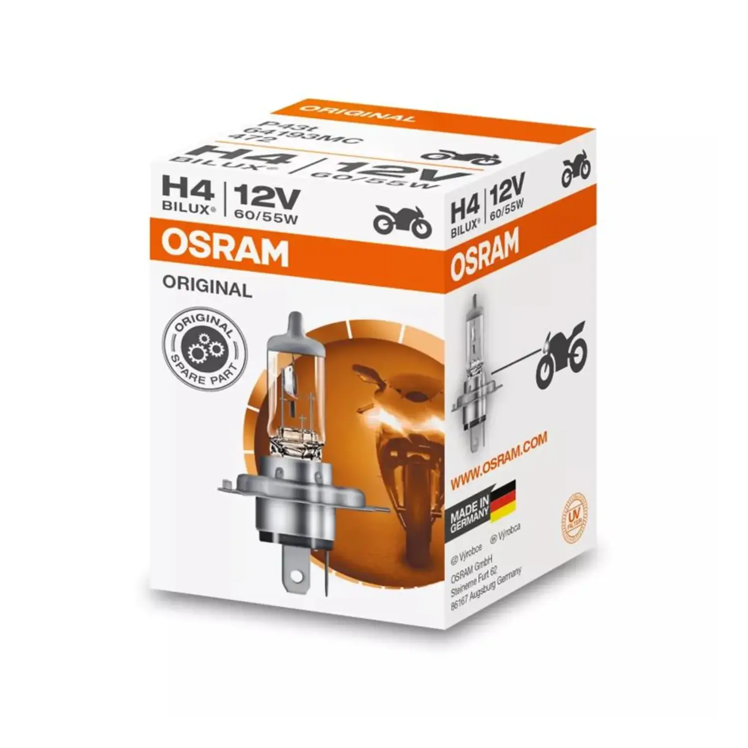 immagine del prodotto lampadina auto H4 osram 12V 60-55W alogena p43t original