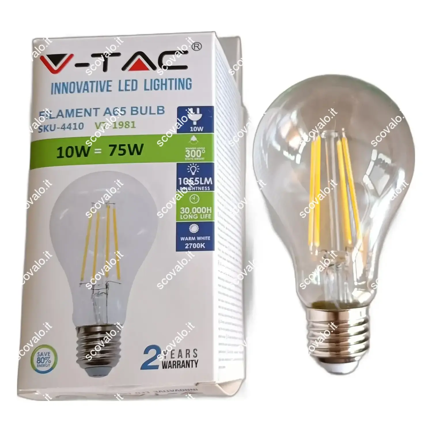 immagine lampadina filo led a67 vetro vintage e27 10 watt bianco caldo