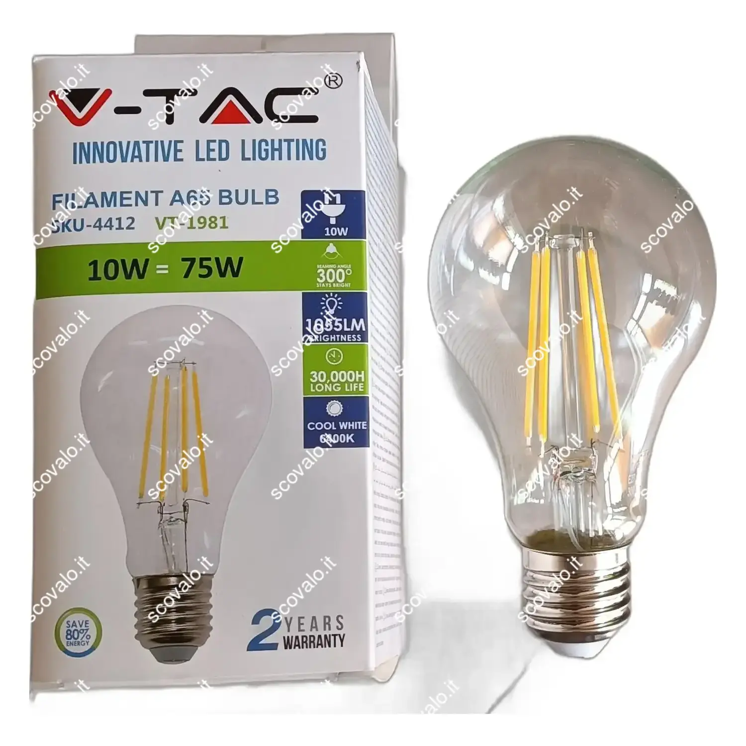 immagine lampadina filo led a67 vetro vintage e27 10 watt bianco freddo