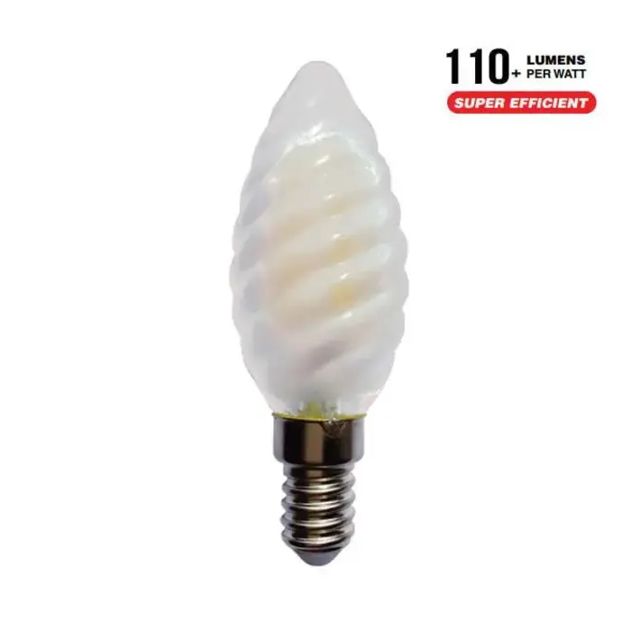 immagine del prodotto lampadina filo led tortiglione opaca lavorata e14 4 watt 220-240 volt bianco caldo no ce
