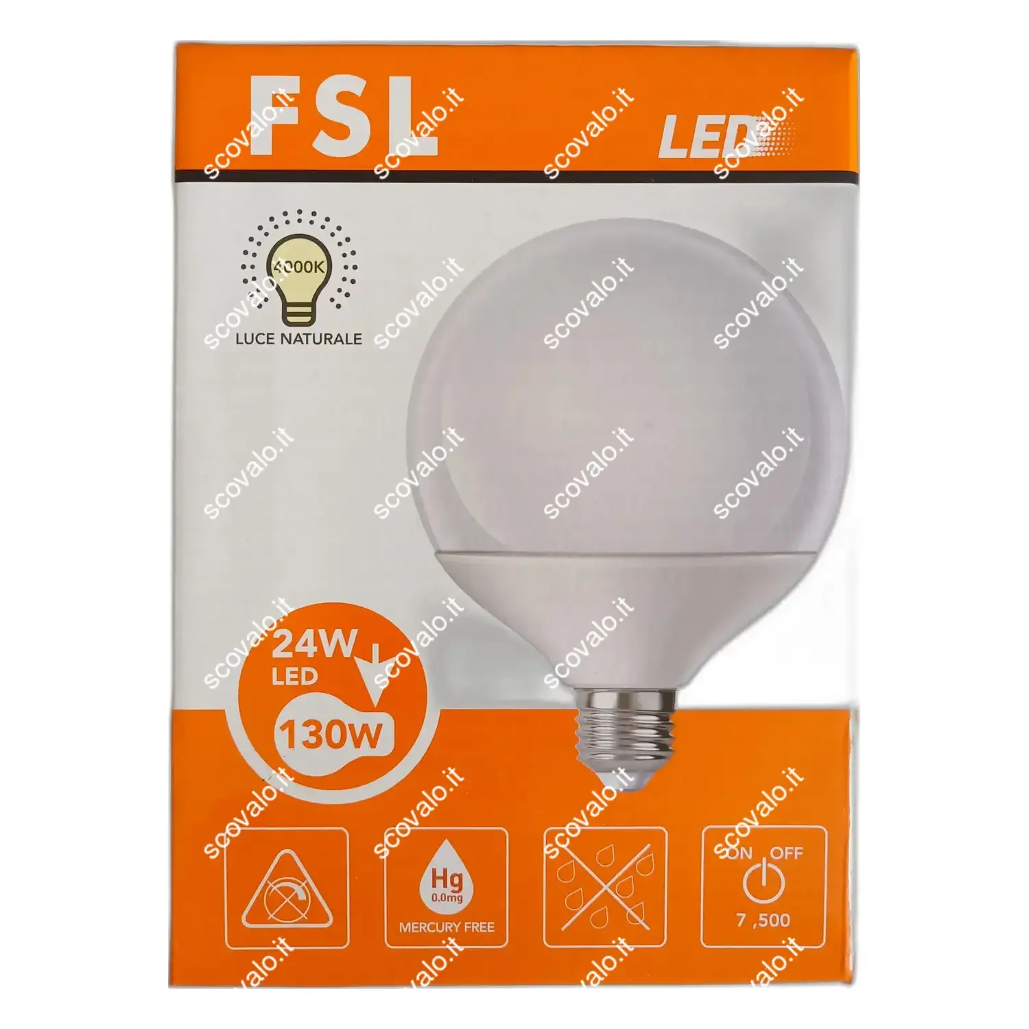immagine lampadina globo lampada led a sfera 120 e27 24 watt bianco naturale