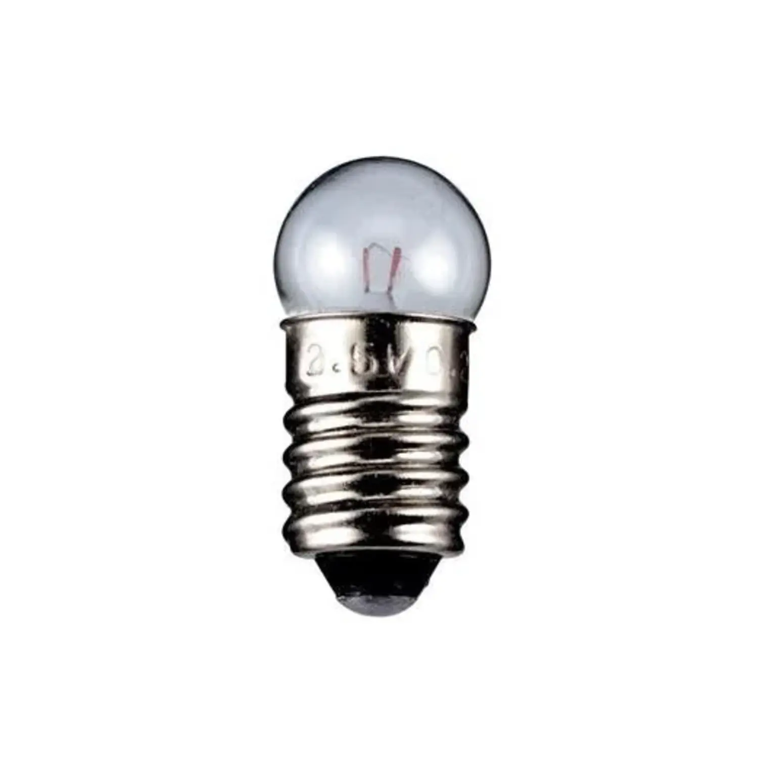immagine del prodotto lampadina globulare chiara trasparente E10 CE 6 volt 2,40 watt wnt 9581