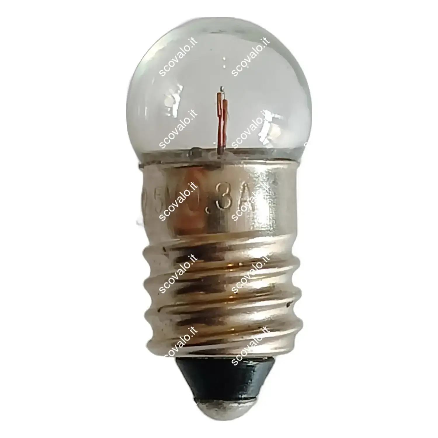 immagine lampadina globulare sferetta chiara modellismo presepe e10 0,70 watt 2,5 volt