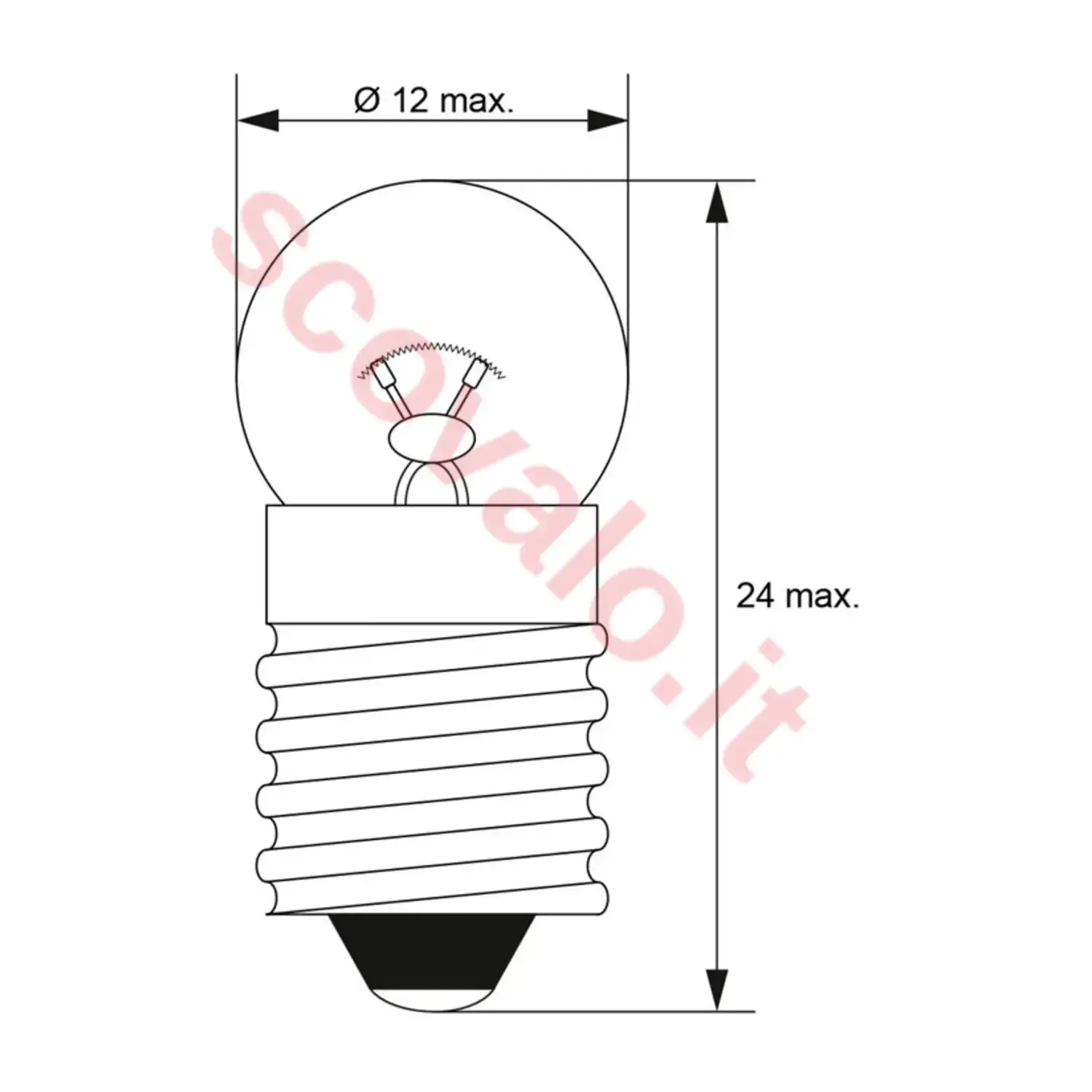 immagine lampadina globulare sferetta chiara modellismo presepe e10 0,50 watt 2,5 volt