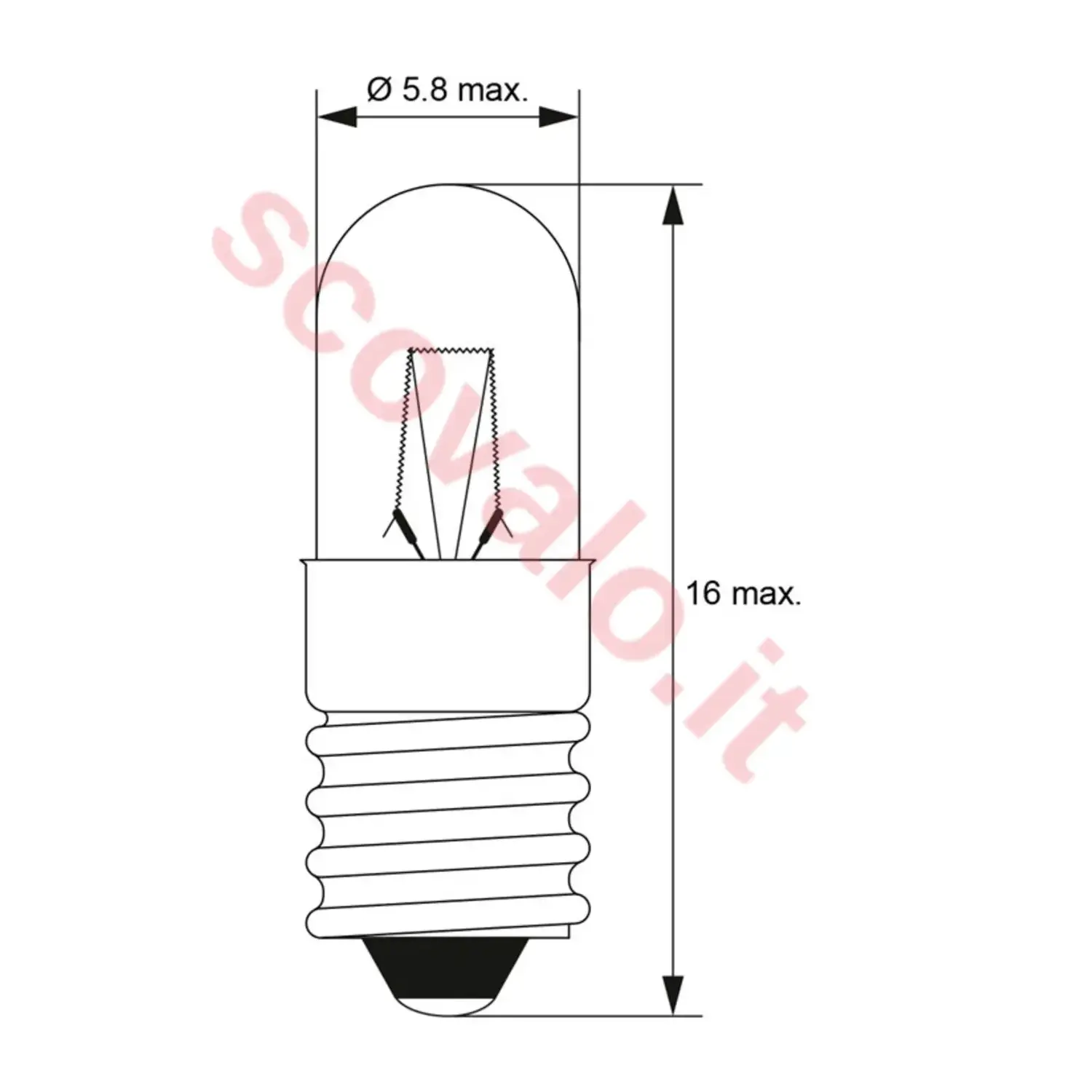 immagine lampadina in miniatura modellismo treno e5.5 1,20 watt 24 volt