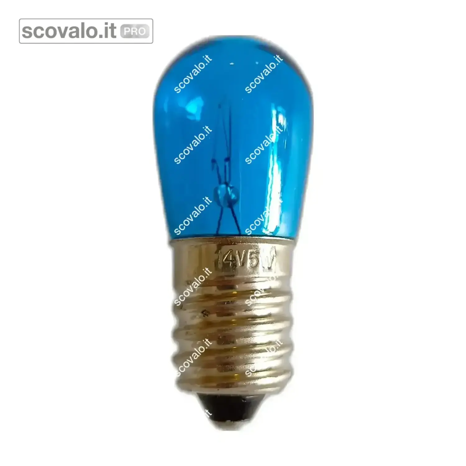 immagine del prodotto Lampadina E14 Blu 14V 5W Incandescenza per Luminarie Natale Festone