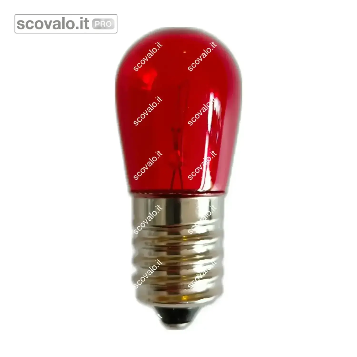 immagine del prodotto Lampadina Incandescenza 14V E14 Rossa 5W per Luminarie Natale Festone