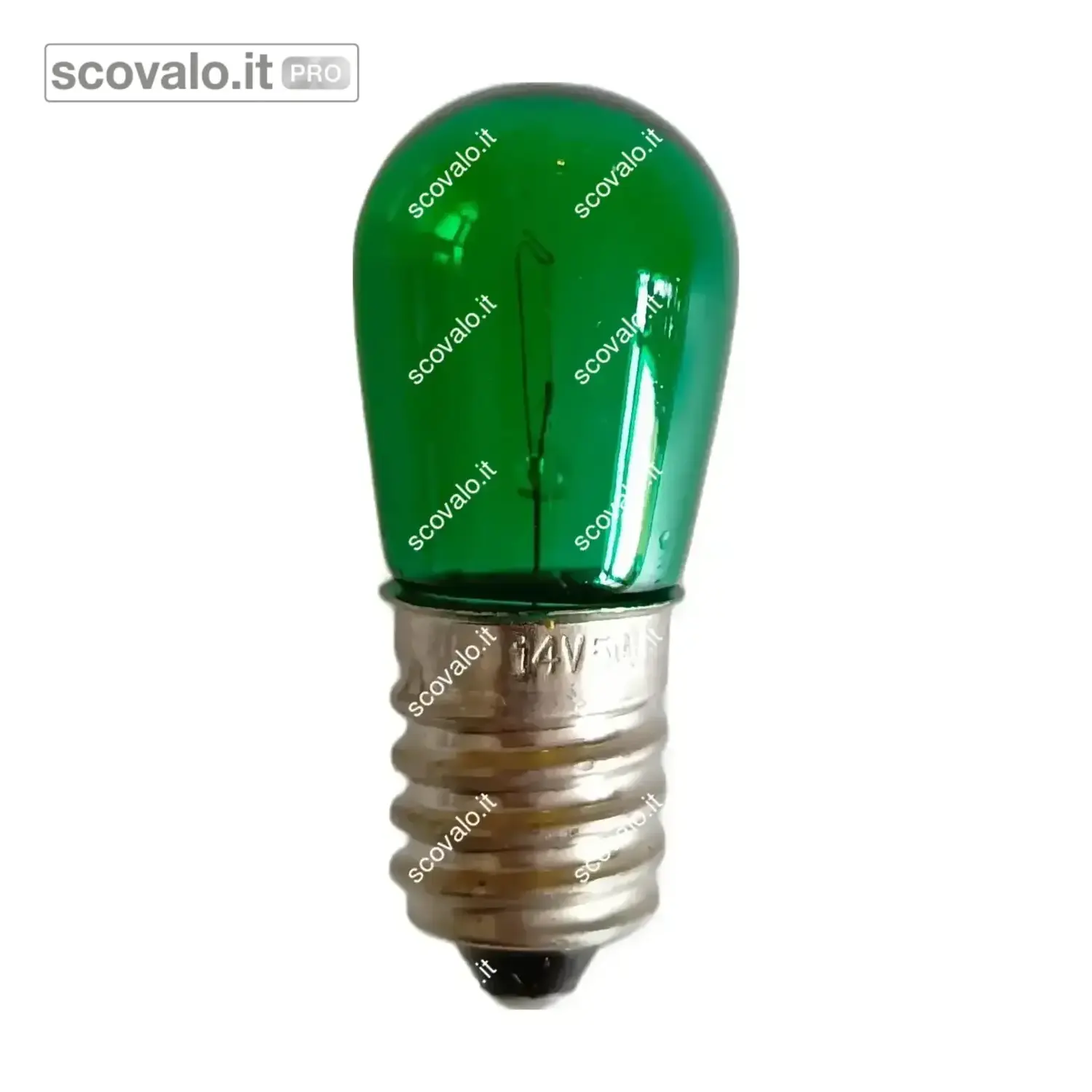 immagine del prodotto Lampadina Incandescenza Verde 14V E14 5W per Luminarie Natale Festone