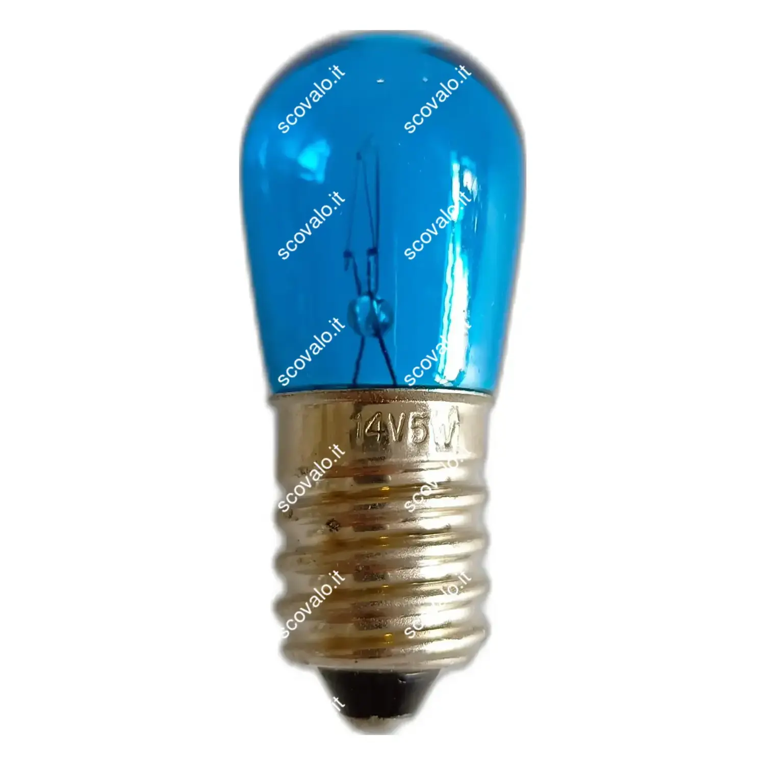 immagine lampadina incandescenza luminarie di natale festone 14v e14 blu