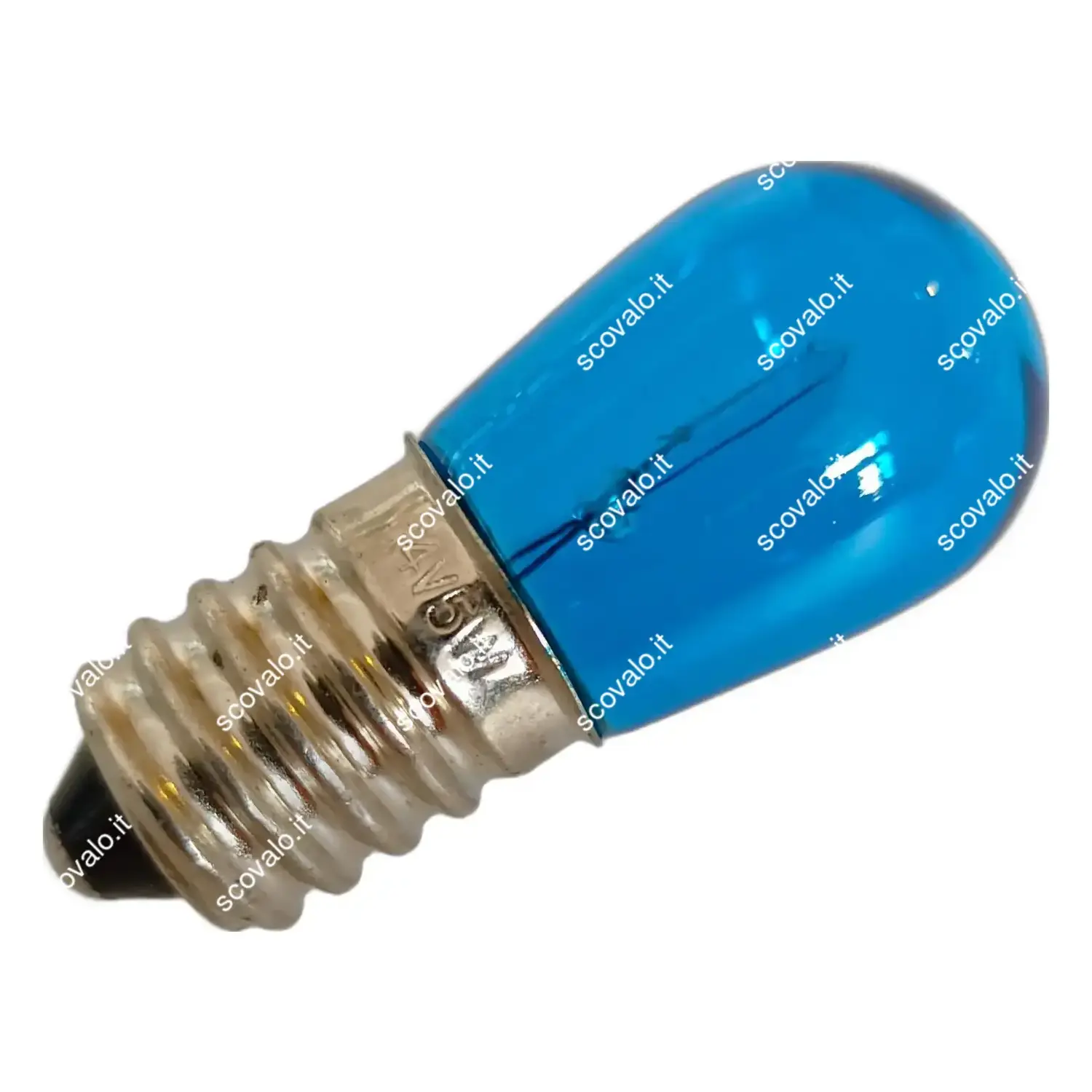 immagine lampadina incandescenza luminarie di natale festone 14v e14 blu