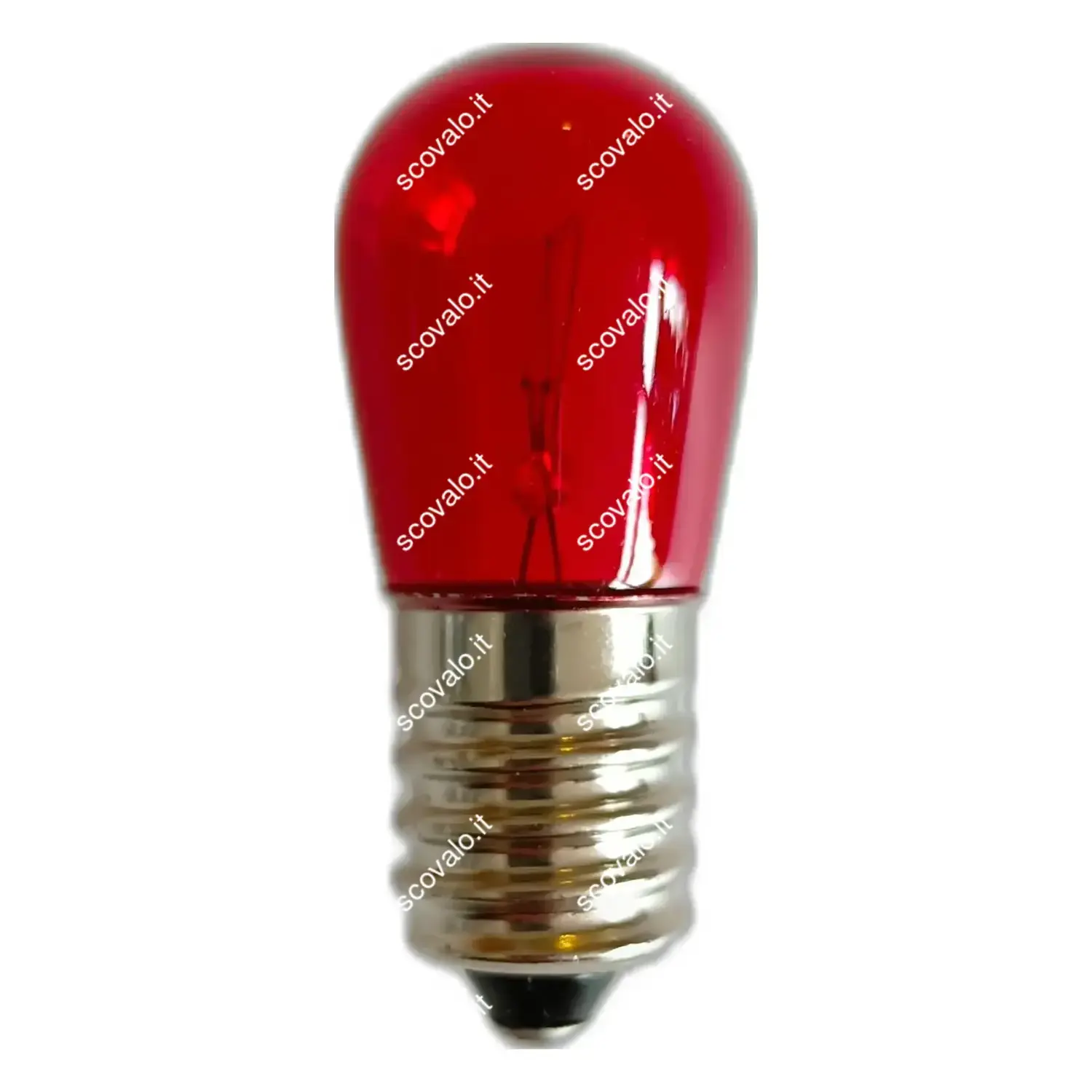 immagine lampadina incandescenza luminarie di natale festone 14v e14 rosso