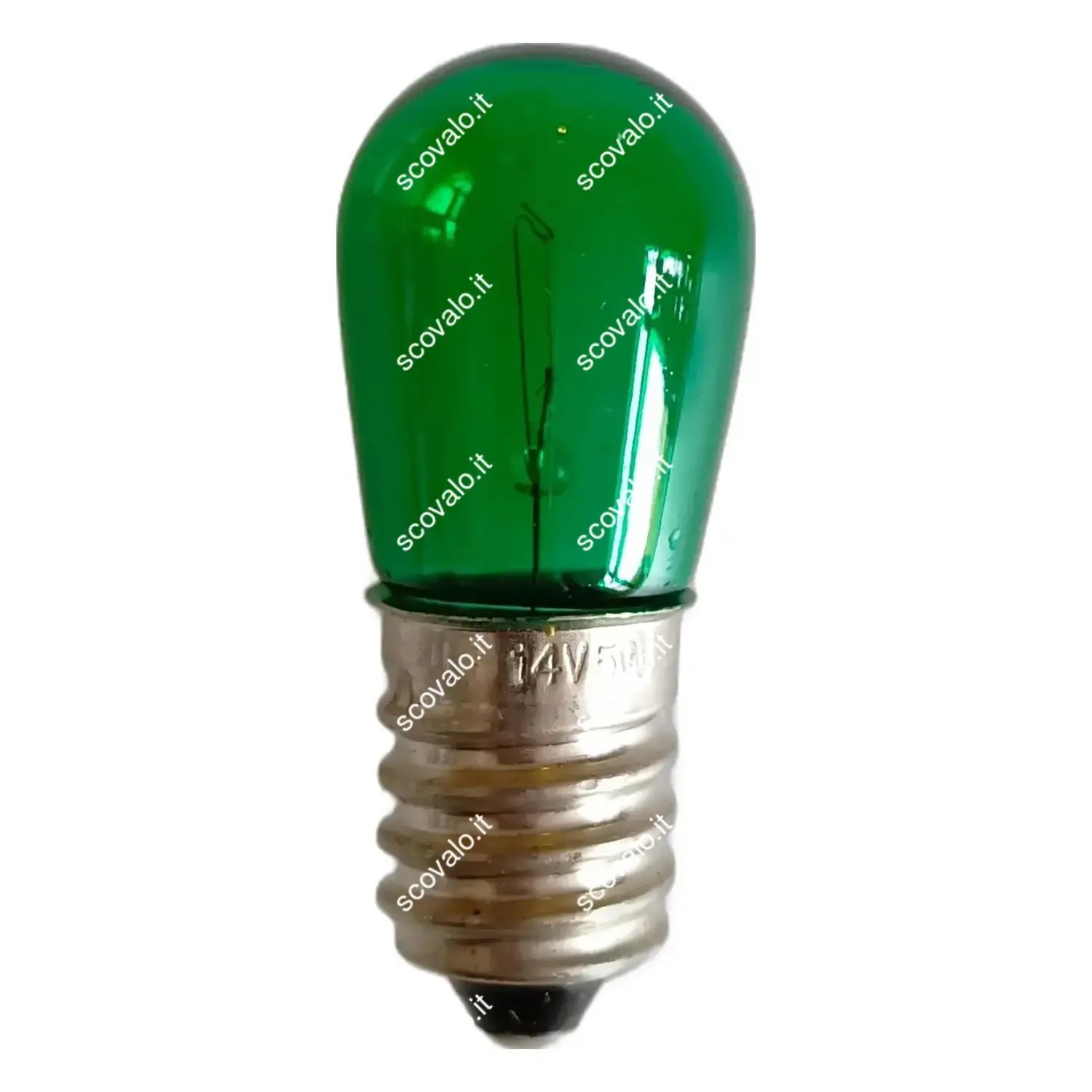 immagine lampadina incandescenza luminarie di natale festone 14v e14 verde