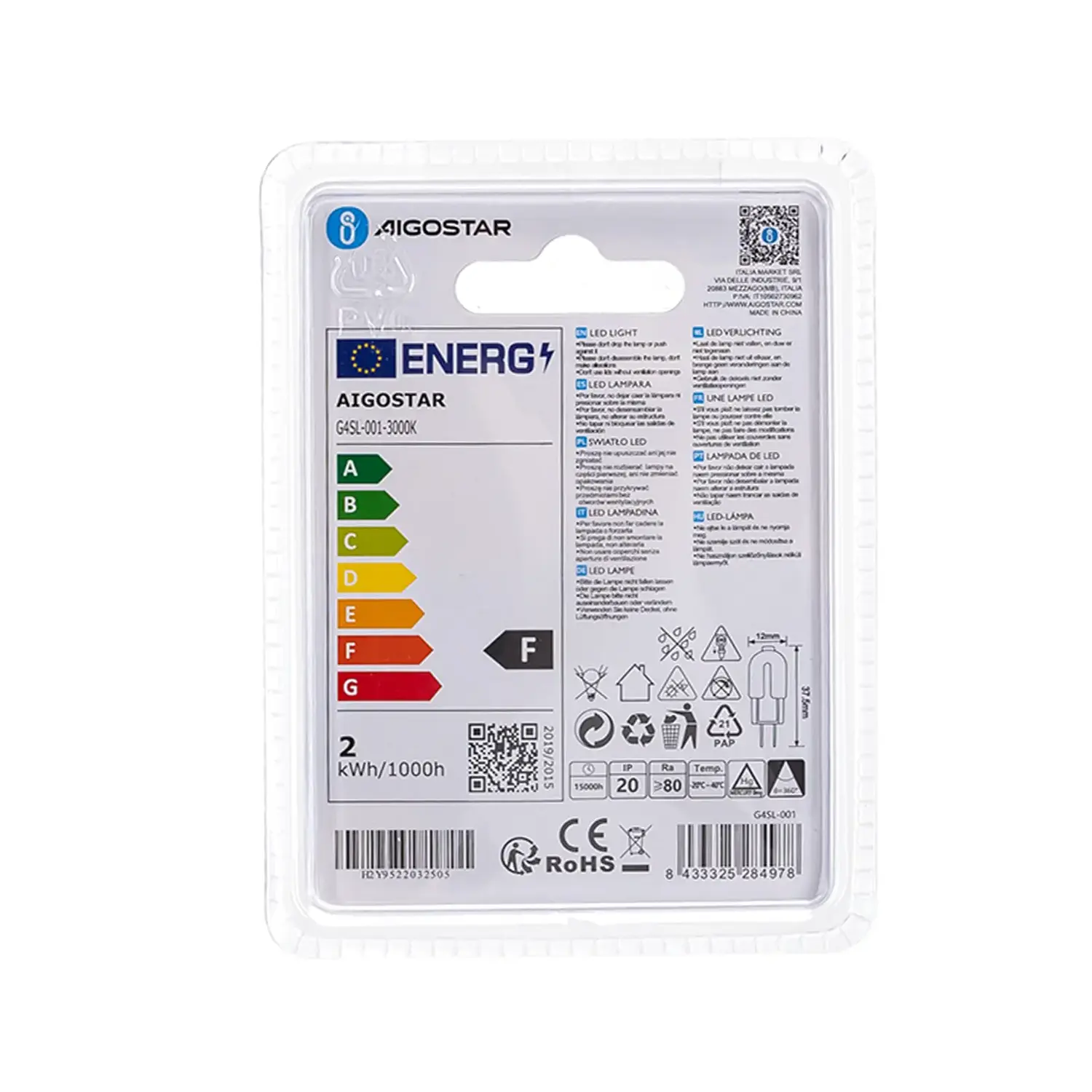 immagine Lampadina led 1,30 watt bianco caldo