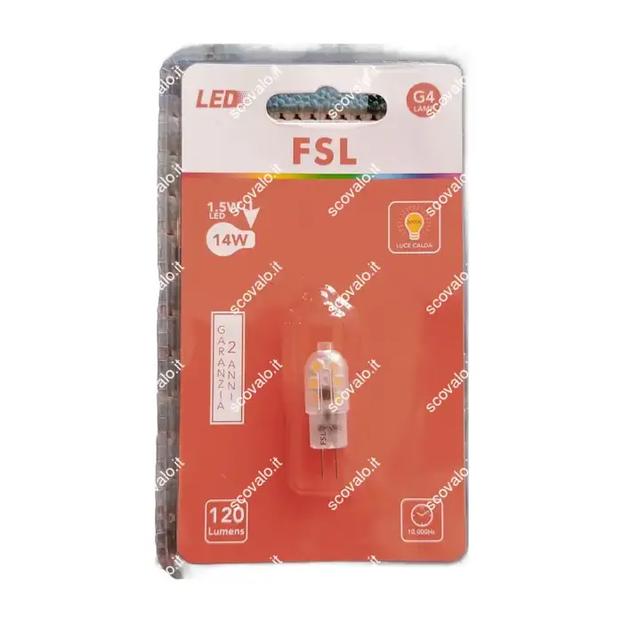 immagine lampadina led 12volt ac-dc faretto g4 1,50 watt bianco caldo