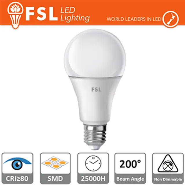 immagine del prodotto lampadina led bulbo a70 E27 CE bianco freddo 220-240 volt 180° 15000 ore 13 watt lif fla70b13w65k27