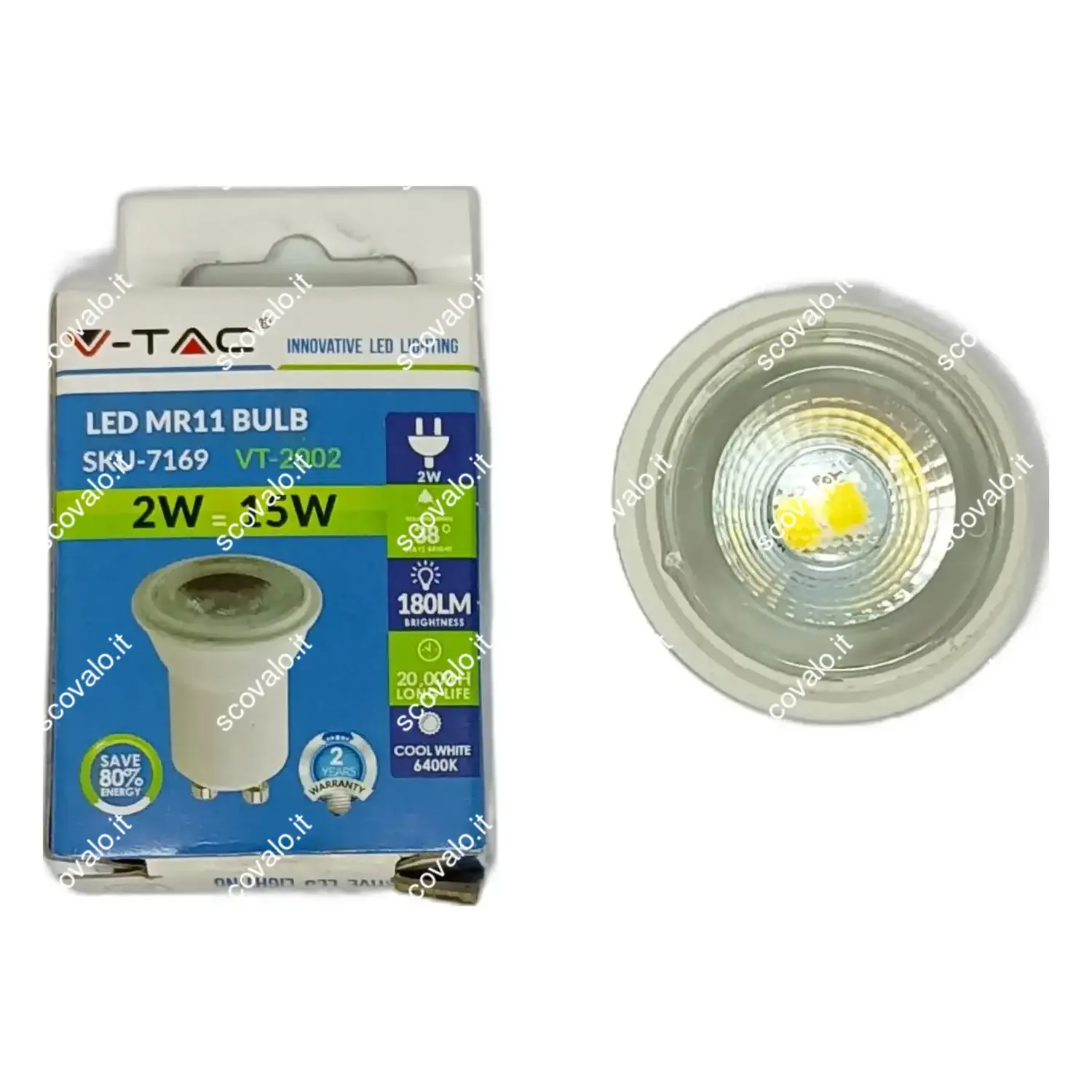 immagine lampadina led 35 mm faretto spot lampada gu10 2 watt bianco freddo