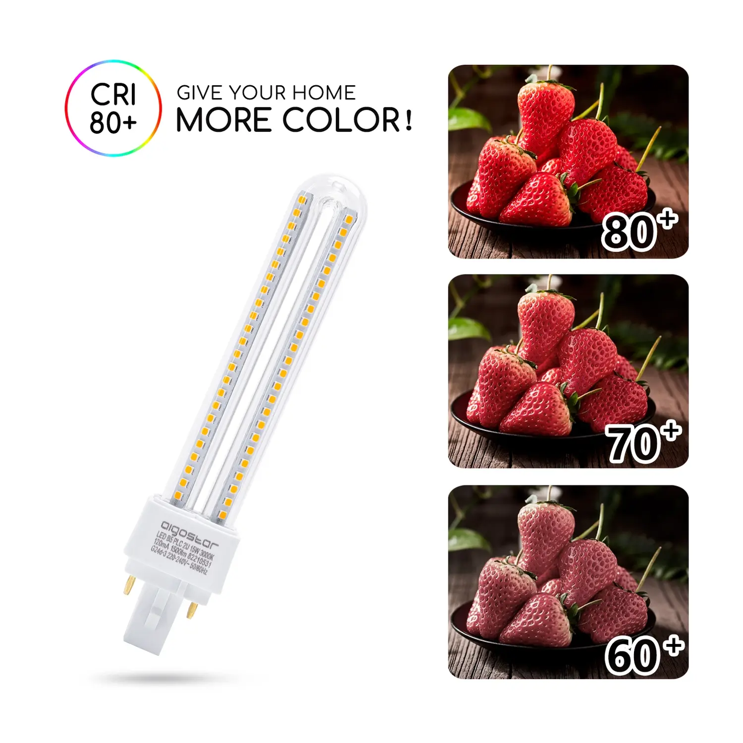 immagine Lampadina LED a forma di 2U PLC 15W 3000k G24d-3