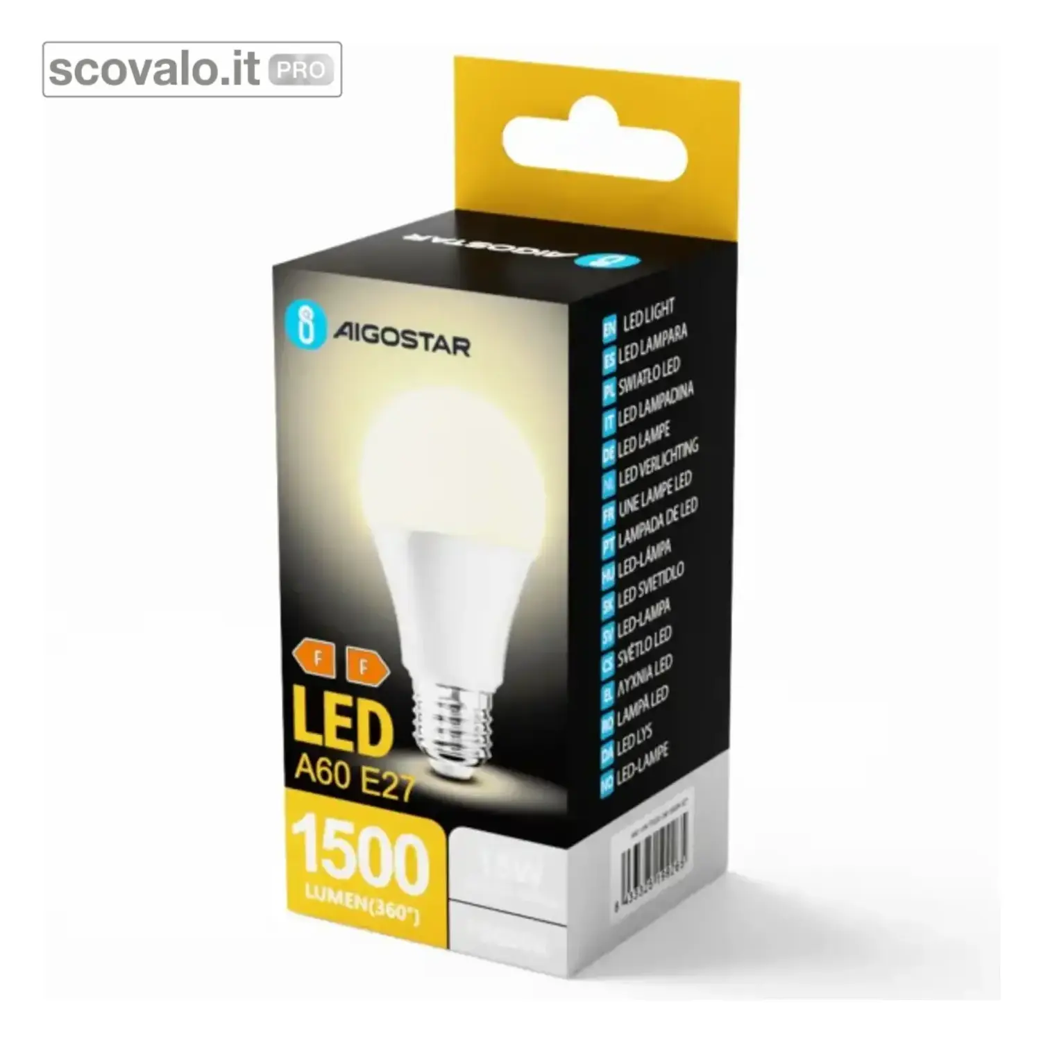 immagine del prodotto Lampadina LED A60 E27 15W 1500lm Bianco Caldo 3000K Bulbo Classico