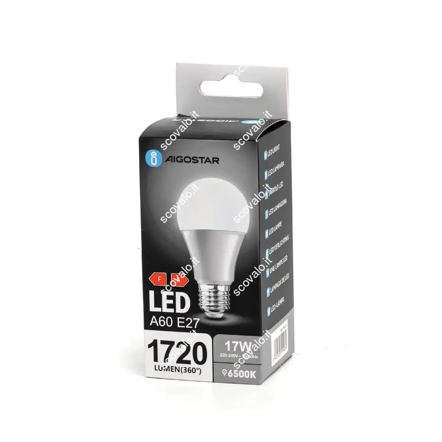 immagine lampadina led A60 bulbo classico e27 17 watt bianco freddo