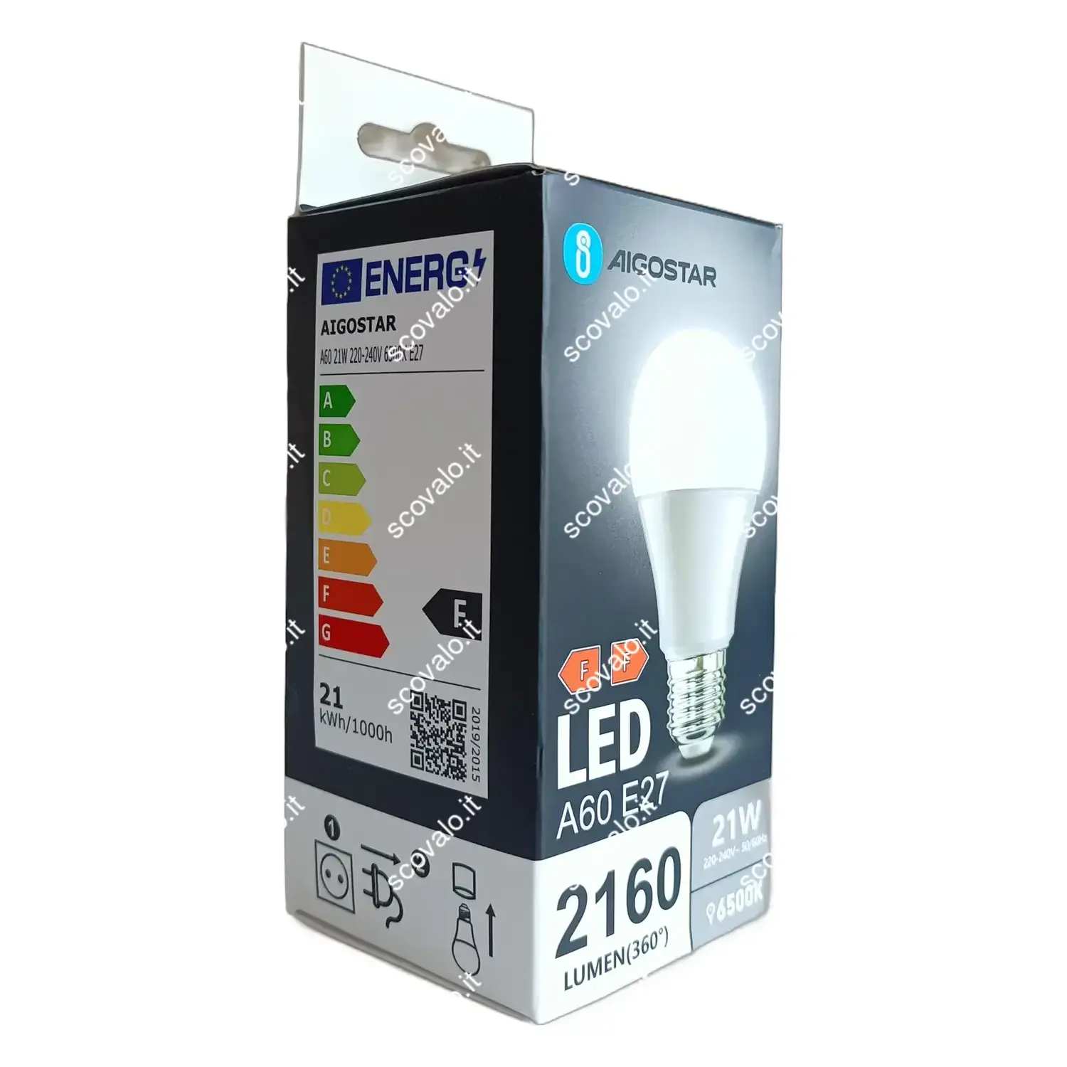 immagine lampadina led A60 bulbo classico e27 21 watt bianco freddo