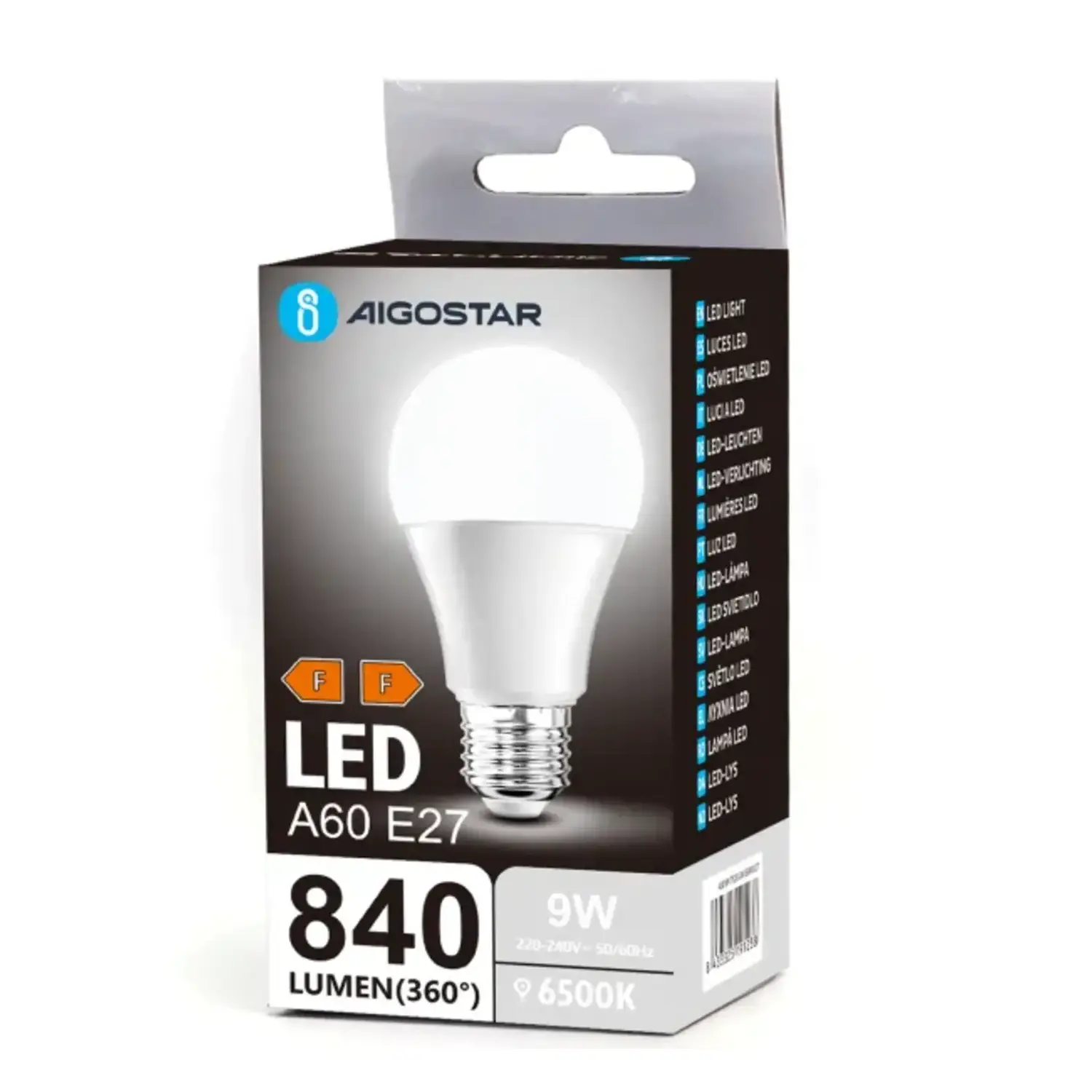 immagine Lampadina LED A60 E27 9W 840lm Bianco Freddo 6500K 10 Pezzi