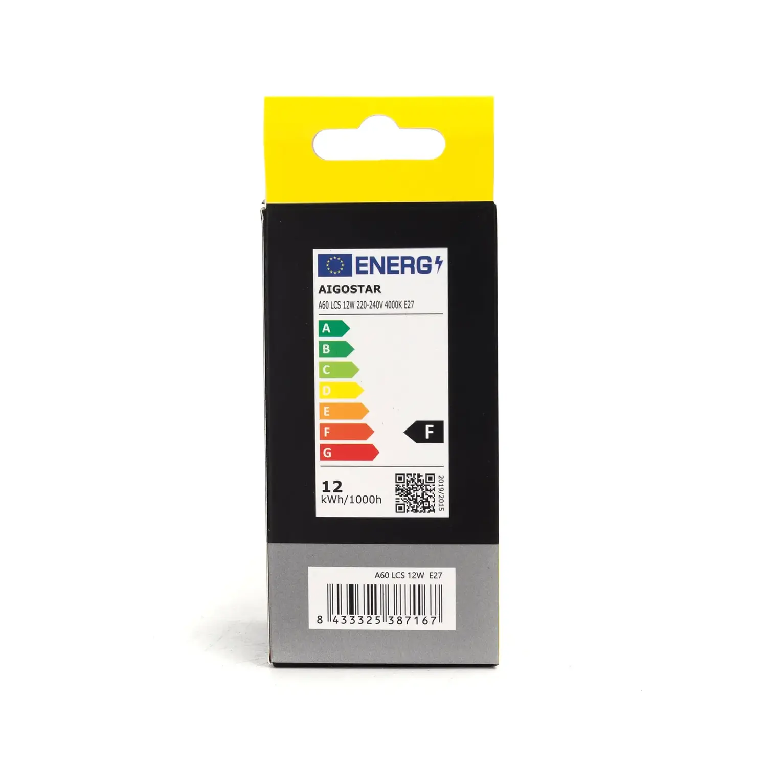 immagine lampadina led A60 con sensore crepuscolare e di movimento (PIR) e27 12 watt bianco naturale scatola cartone