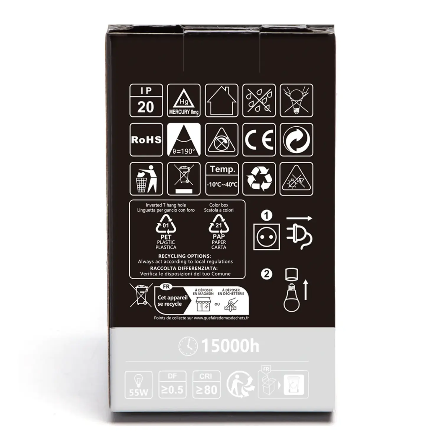 immagine lampadina  led A60 E27 8W 6500k