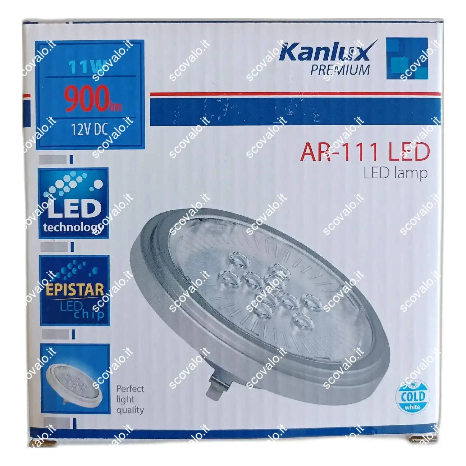 immagine lampadina led ar111 12volt dc g53 11 watt bianco freddo