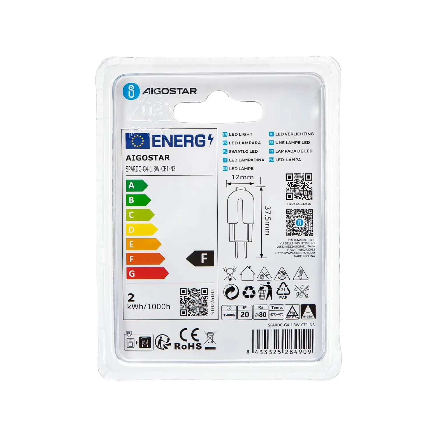 immagine Lampadina led bianco latte g4 1,30 watt bianco caldo