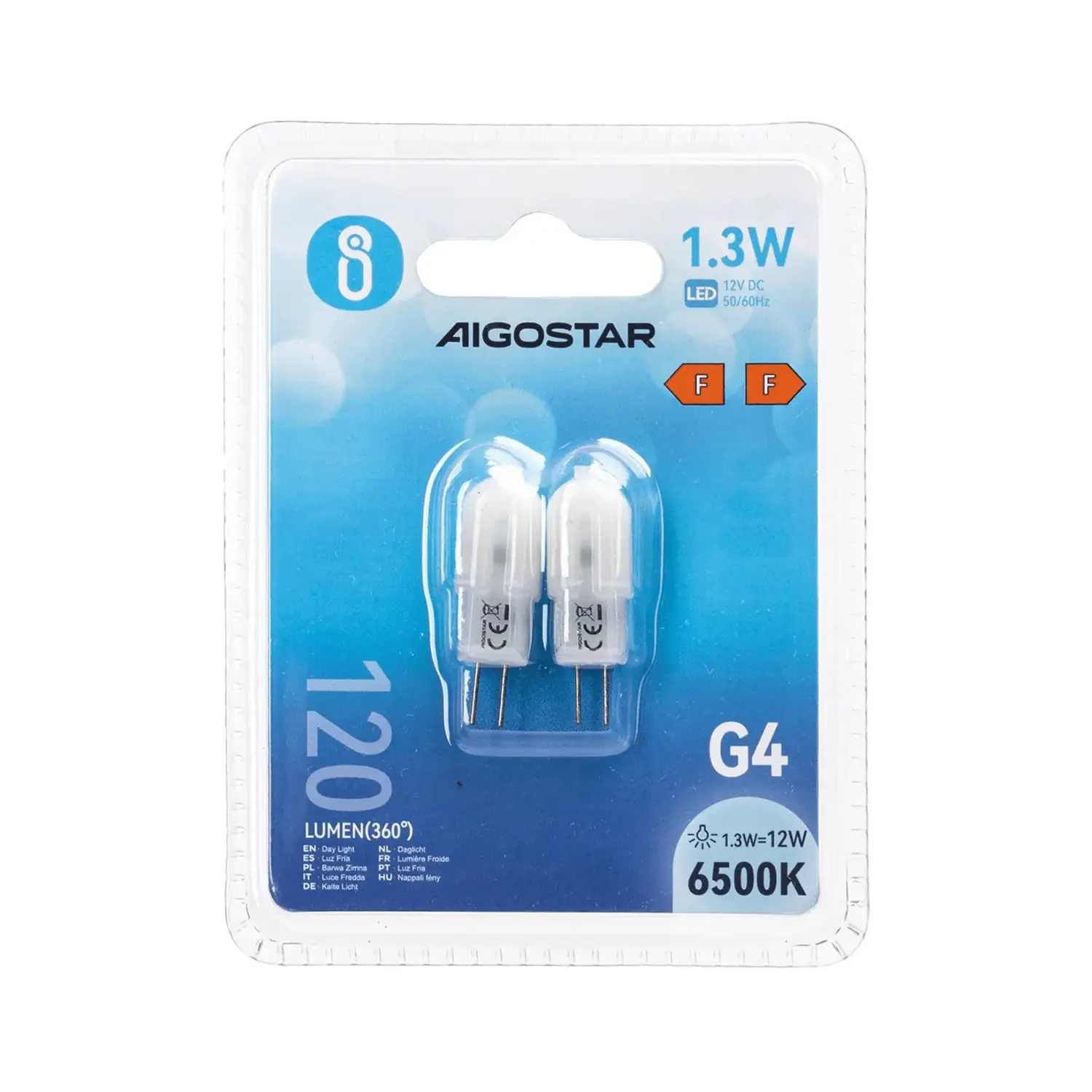 immagine Lampadina led bianco latte g4 1,30 watt bianco freddo 2 pezzi