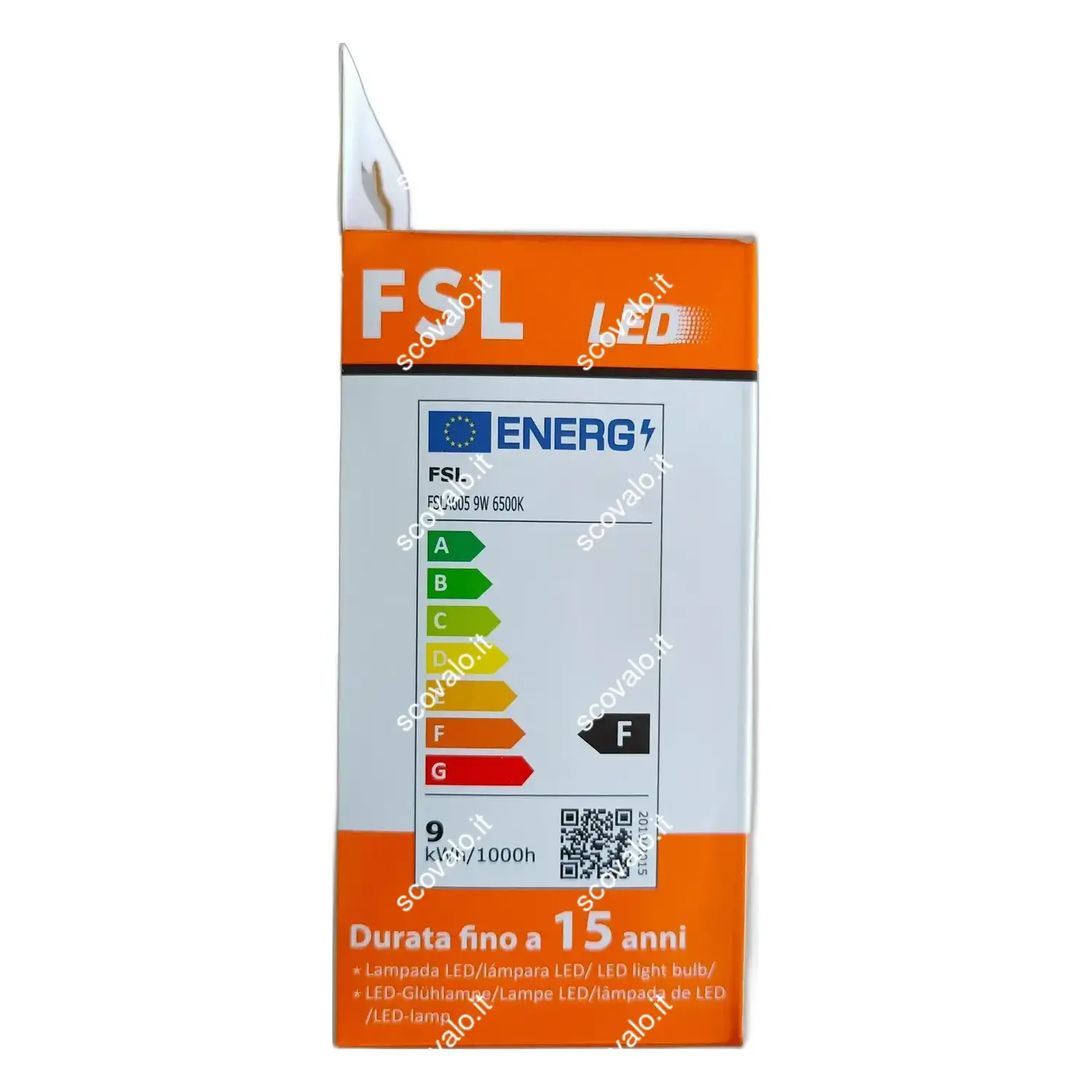 immagine lampadina led bulbo classico a60 6500k e27 9 watt bianco freddo