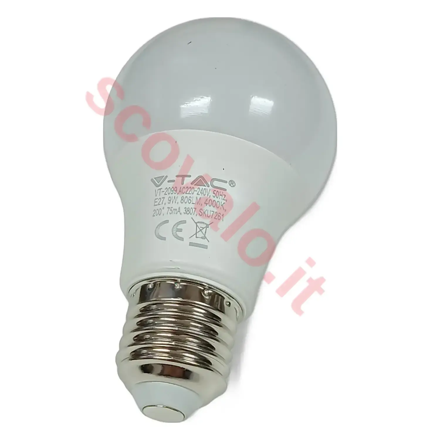immagine lampadina led bulbo classico e27 9 watt bianco naturale