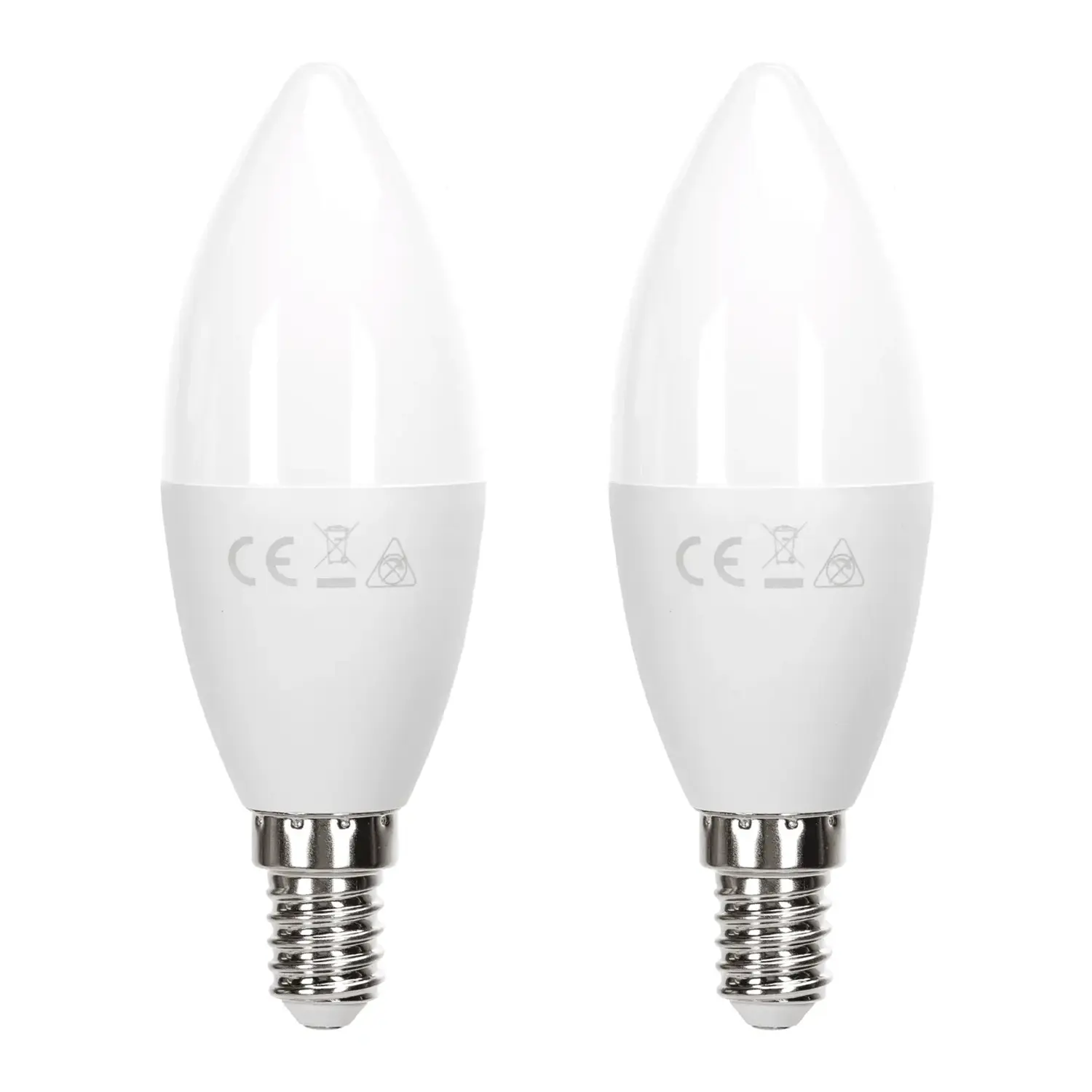 immagine del prodotto lampadina led C37 e14 11 watt bianco freddo 2 pezzi scatola cartone