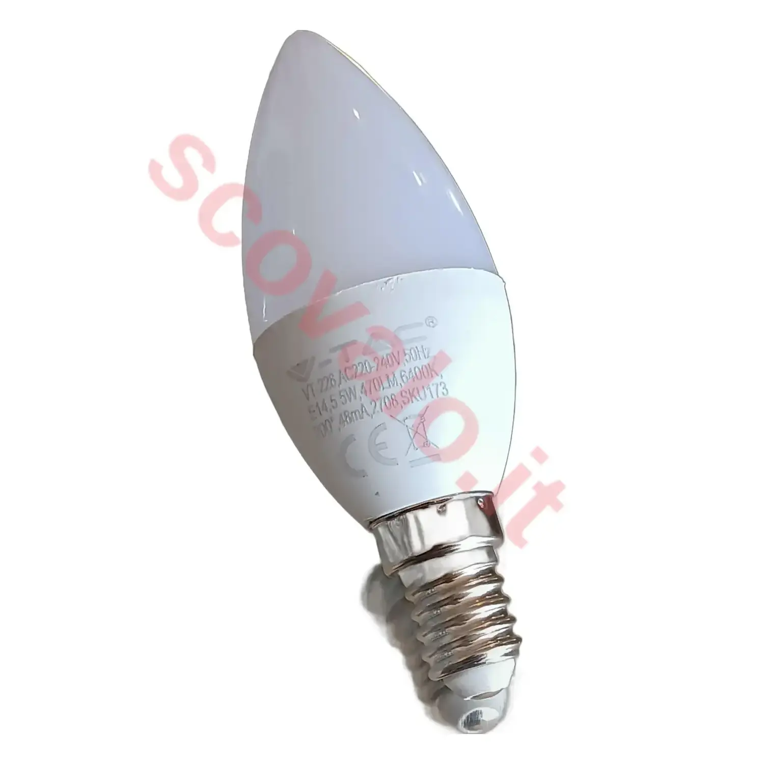 immagine lampadina led candela oliva chip samsung e14 5,50 watt bianco freddo