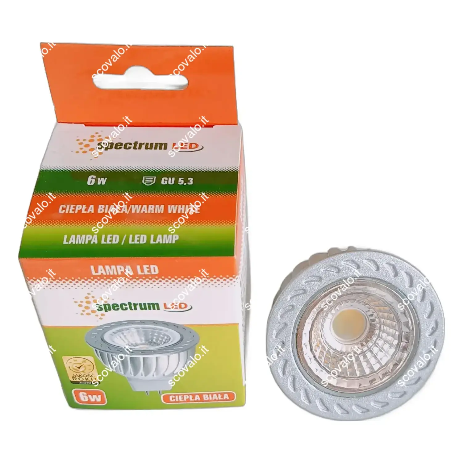 immagine lampadina led cob gx5,3 6 watt bianco caldo