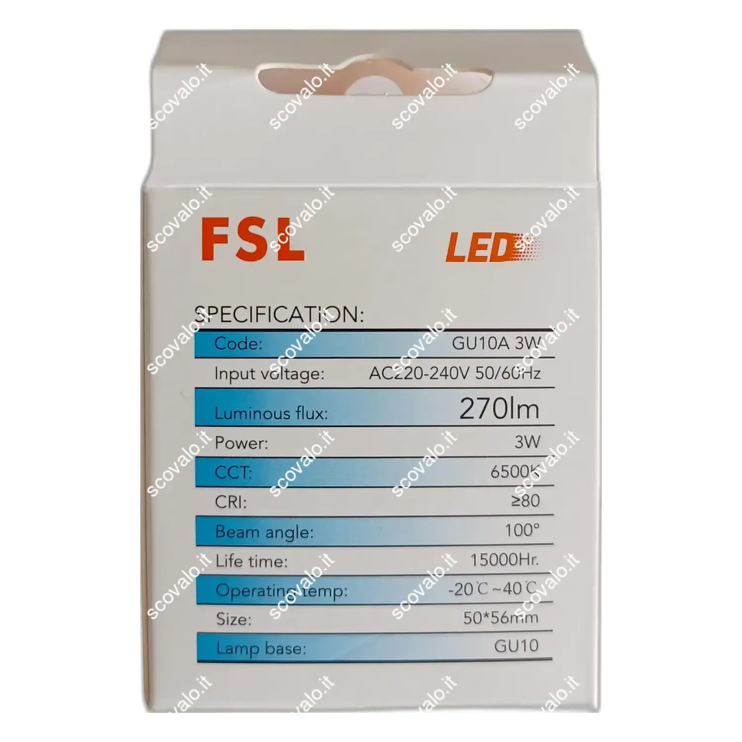 immagine lampadina led faretto spot 230v gu10 3 watt bianco freddo